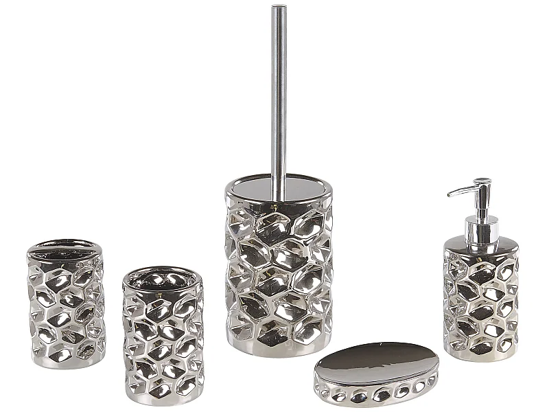 5-delige badkameraccessoireset TIRUA Keramiek Zilver