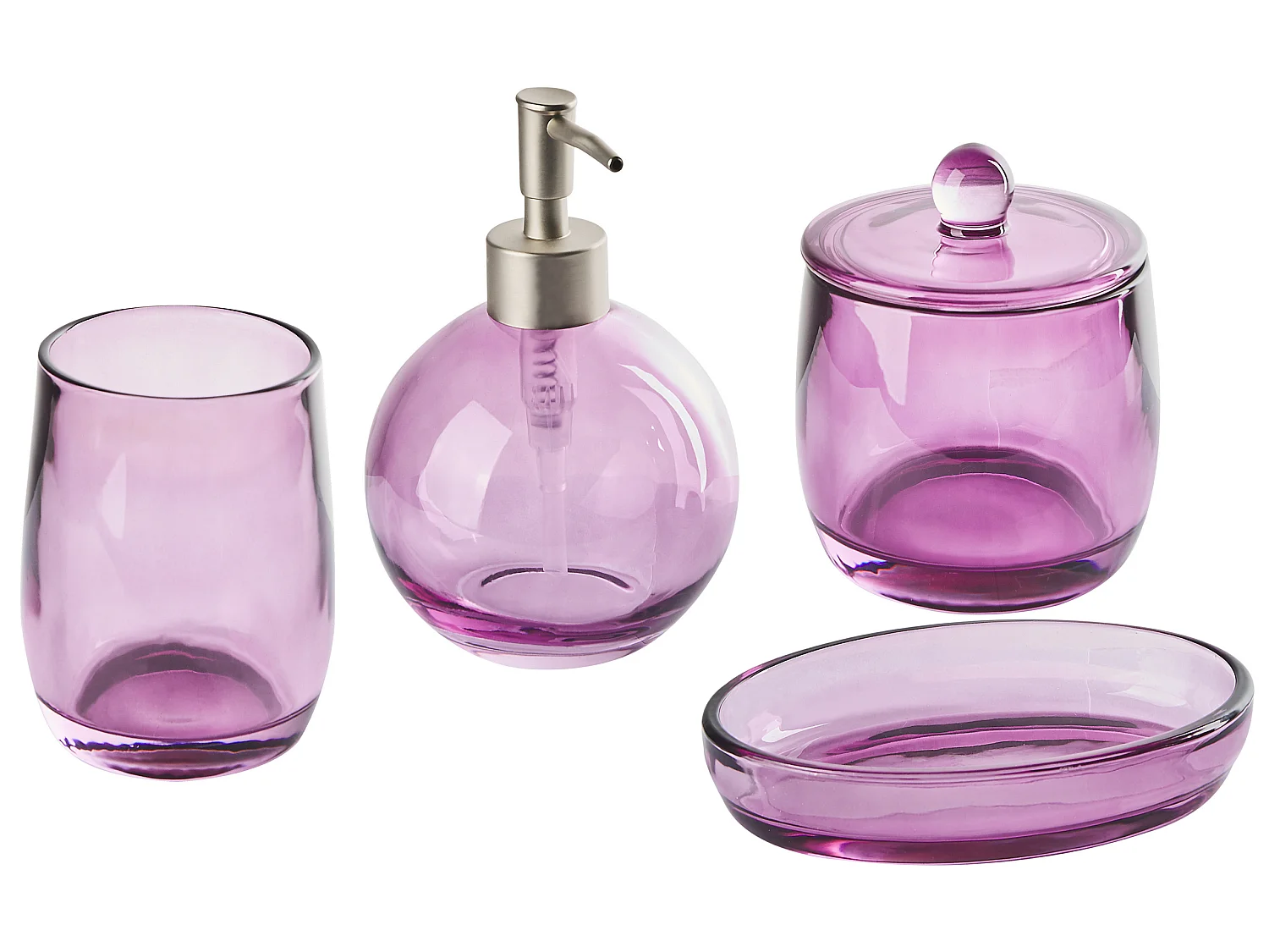 Set da 4 accessori per il bagno ROANA Vetro Viola