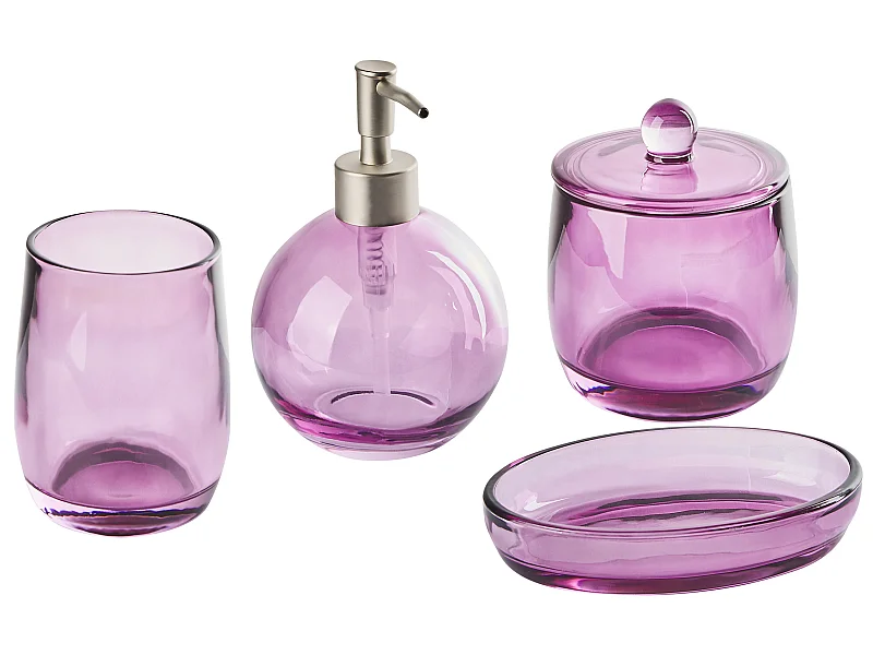 Conjunto de 4 accesorios de baño ROANA Vidrio Violeta