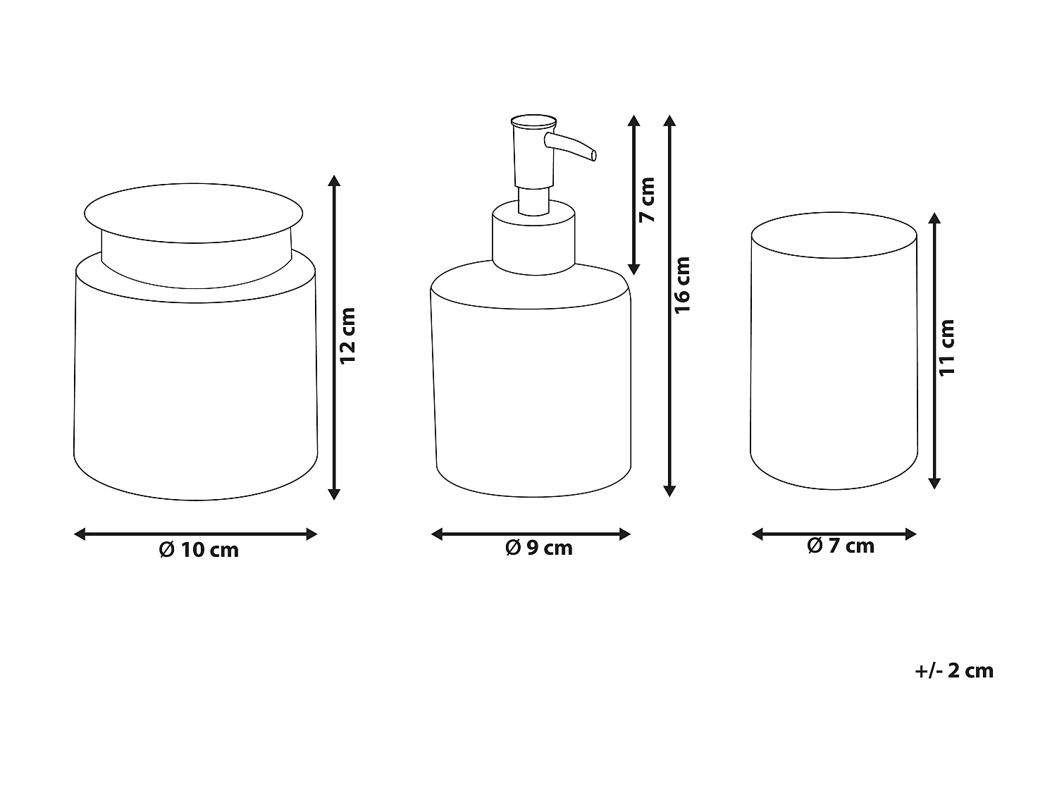 Badezimmer Set 3-teilig aus Glas in Grau moderner Stil Managua