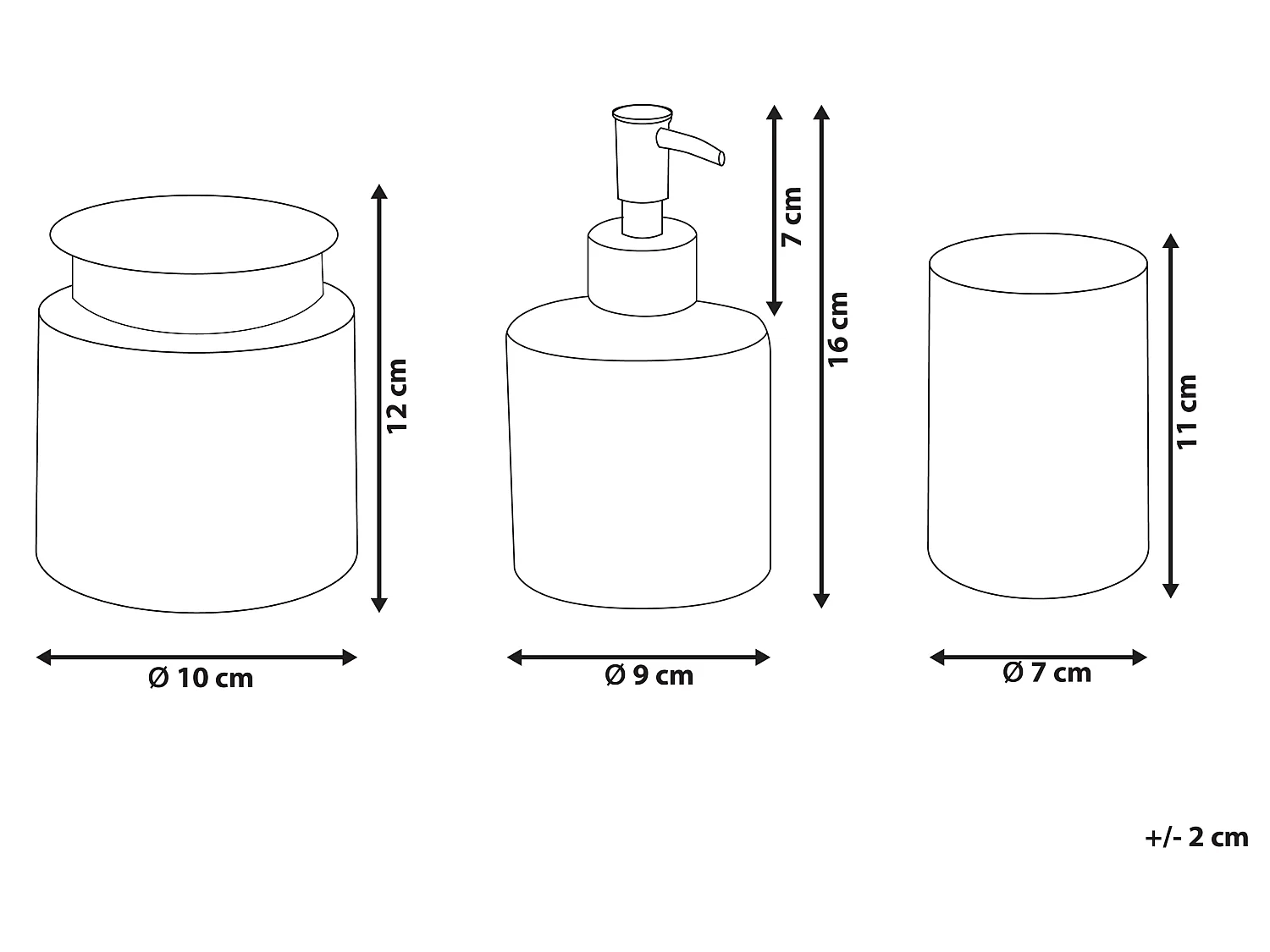 Set de 3 accessoires de salle de bain MANAGUA Verre Gris