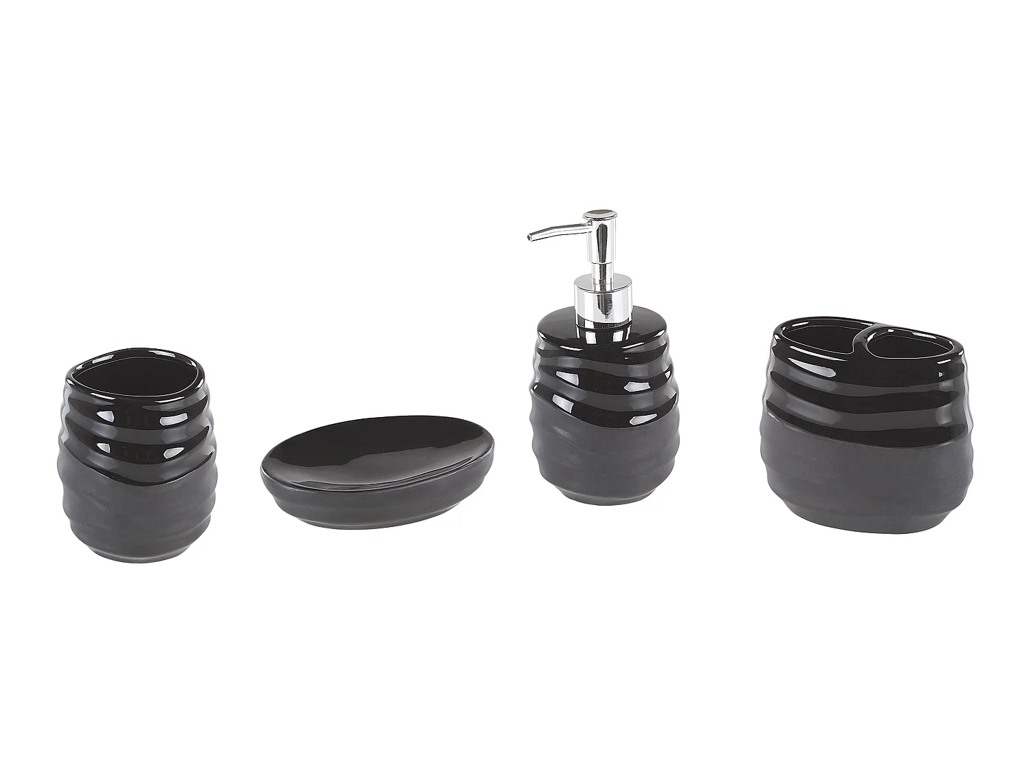 Set de accesorios de baño 4 piezas de cerámica negra CHANCO