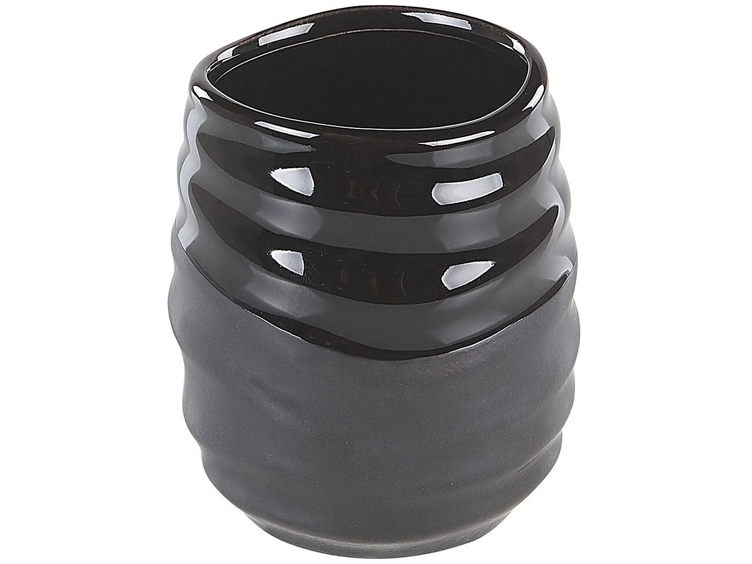 Lot de 4 accessoires de salle de bains en céramique noire CHANCO