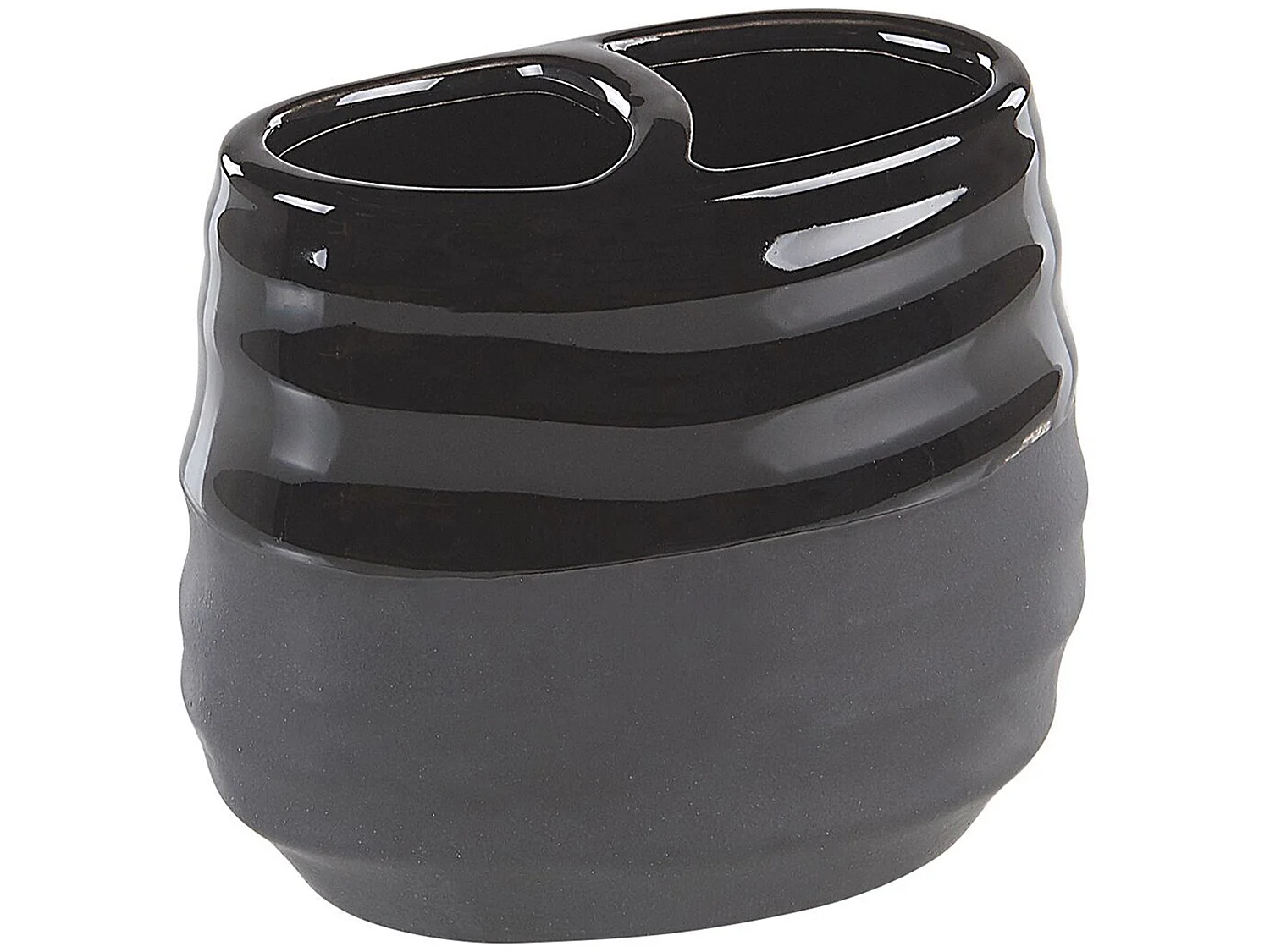 Lot de 4 accessoires de salle de bains en céramique noire CHANCO