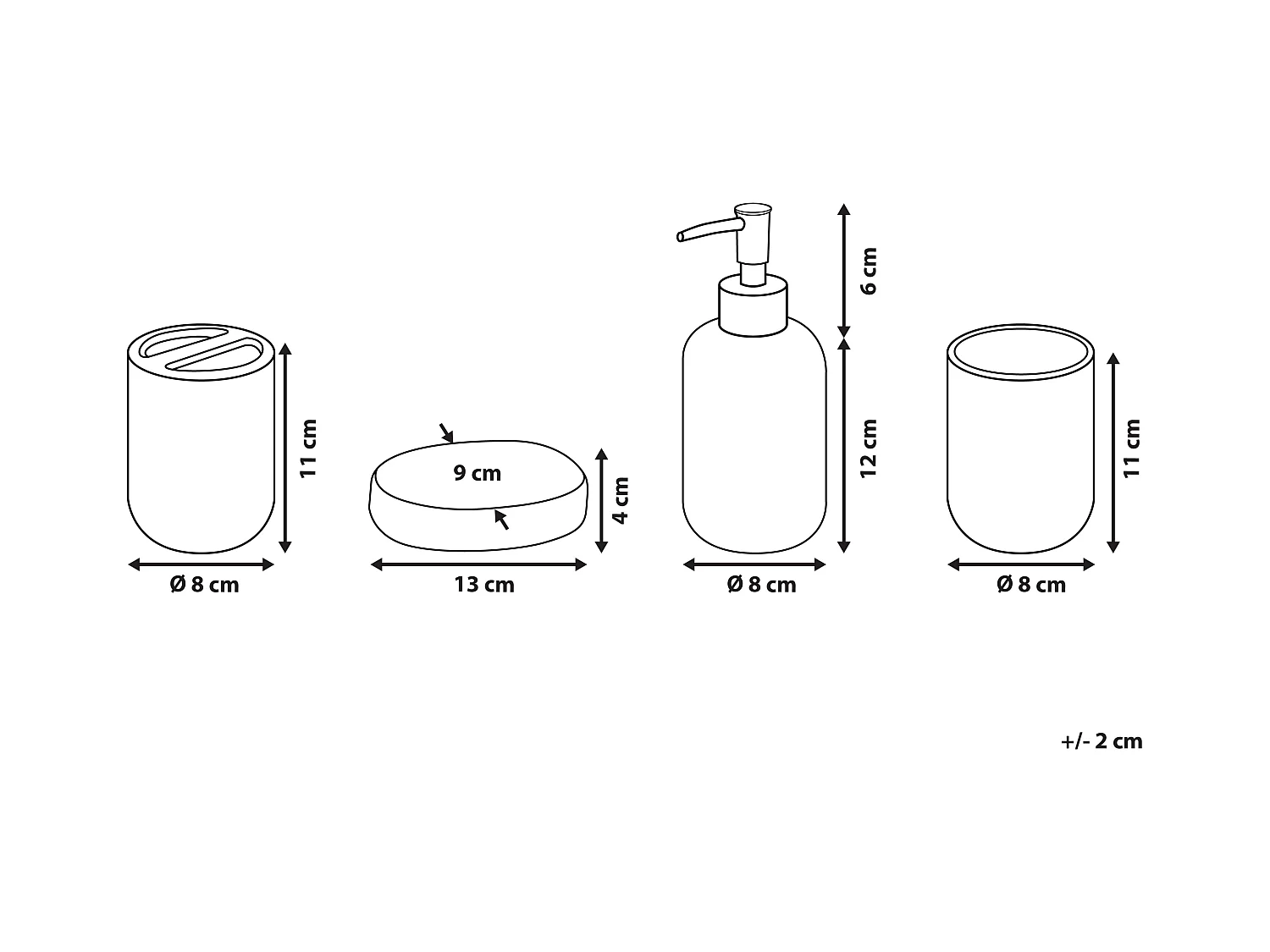 4-delige badkameraccessoireset ILOCA Keramiek Donkergrijs