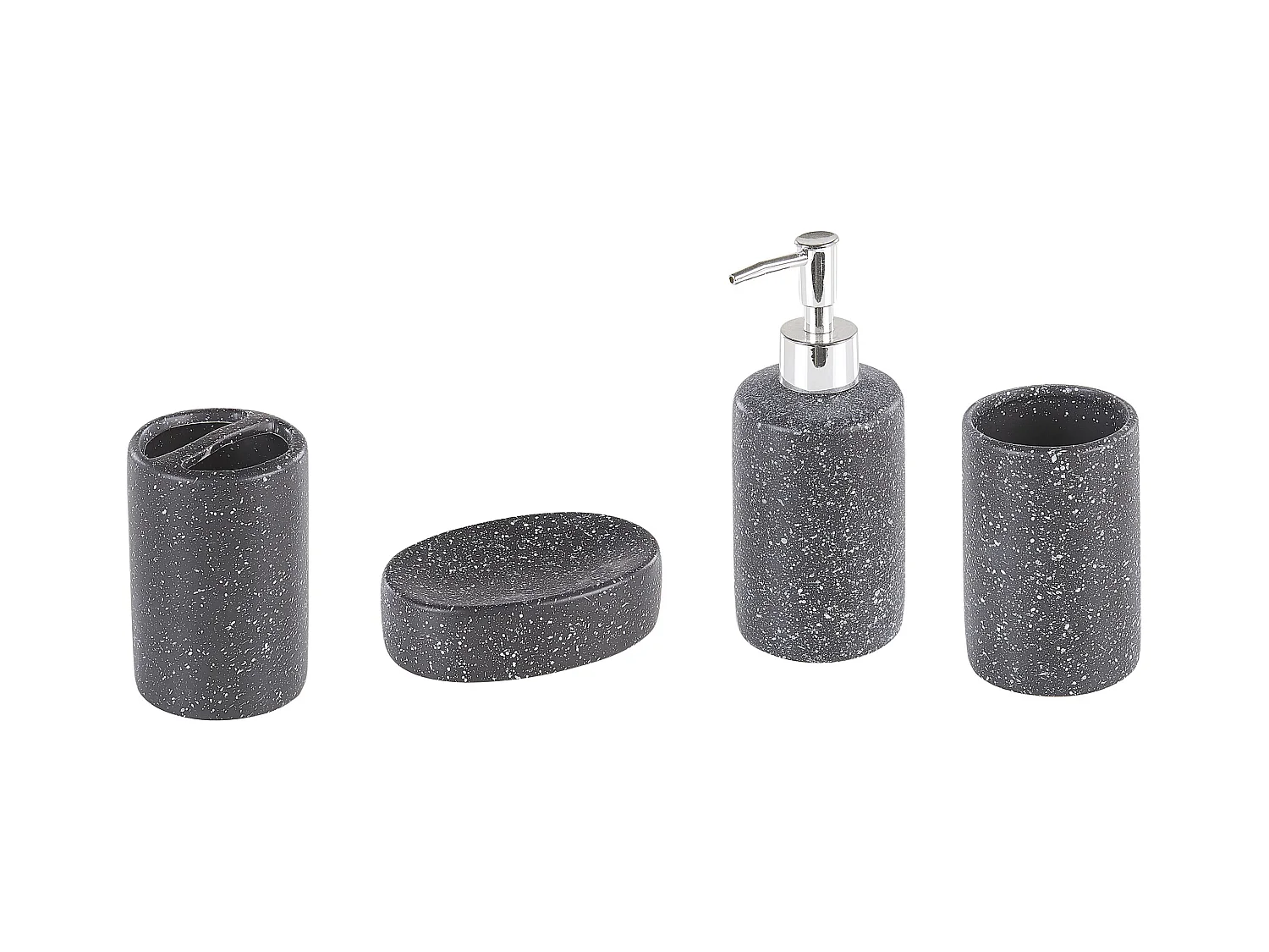 Set de 4 accessoires de salle de bain ILOCA Céramique Gris foncé