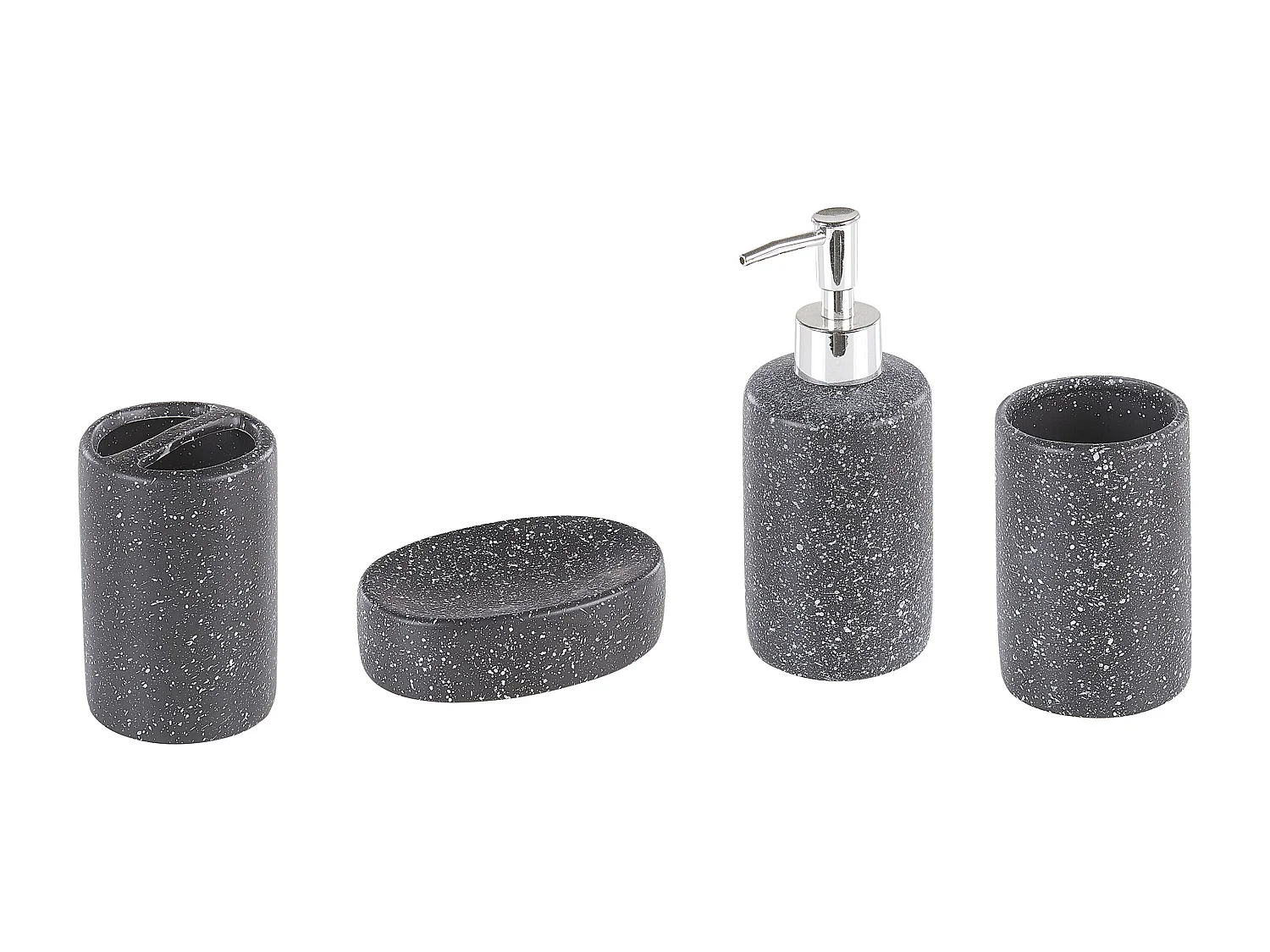 Set de 4 accessoires de salle de bain ILOCA Céramique Gris foncé