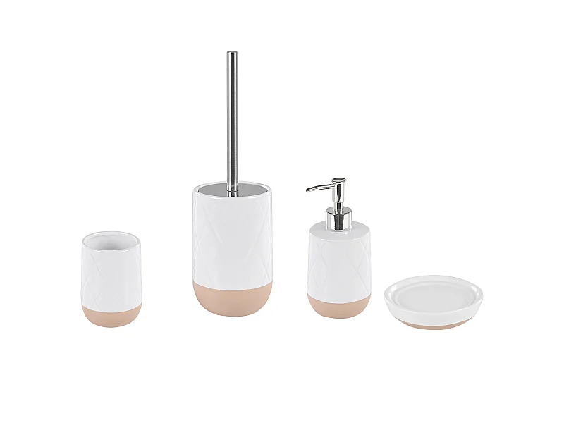 Set da 4 accessori per il bagno LEBU Ceramica Bianco