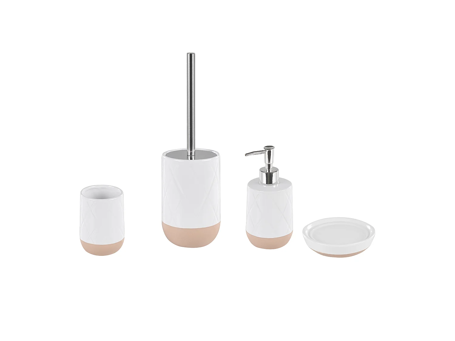 Conjunto de 4 acessórios para a casa de banho LEBU Cerâmica Branco