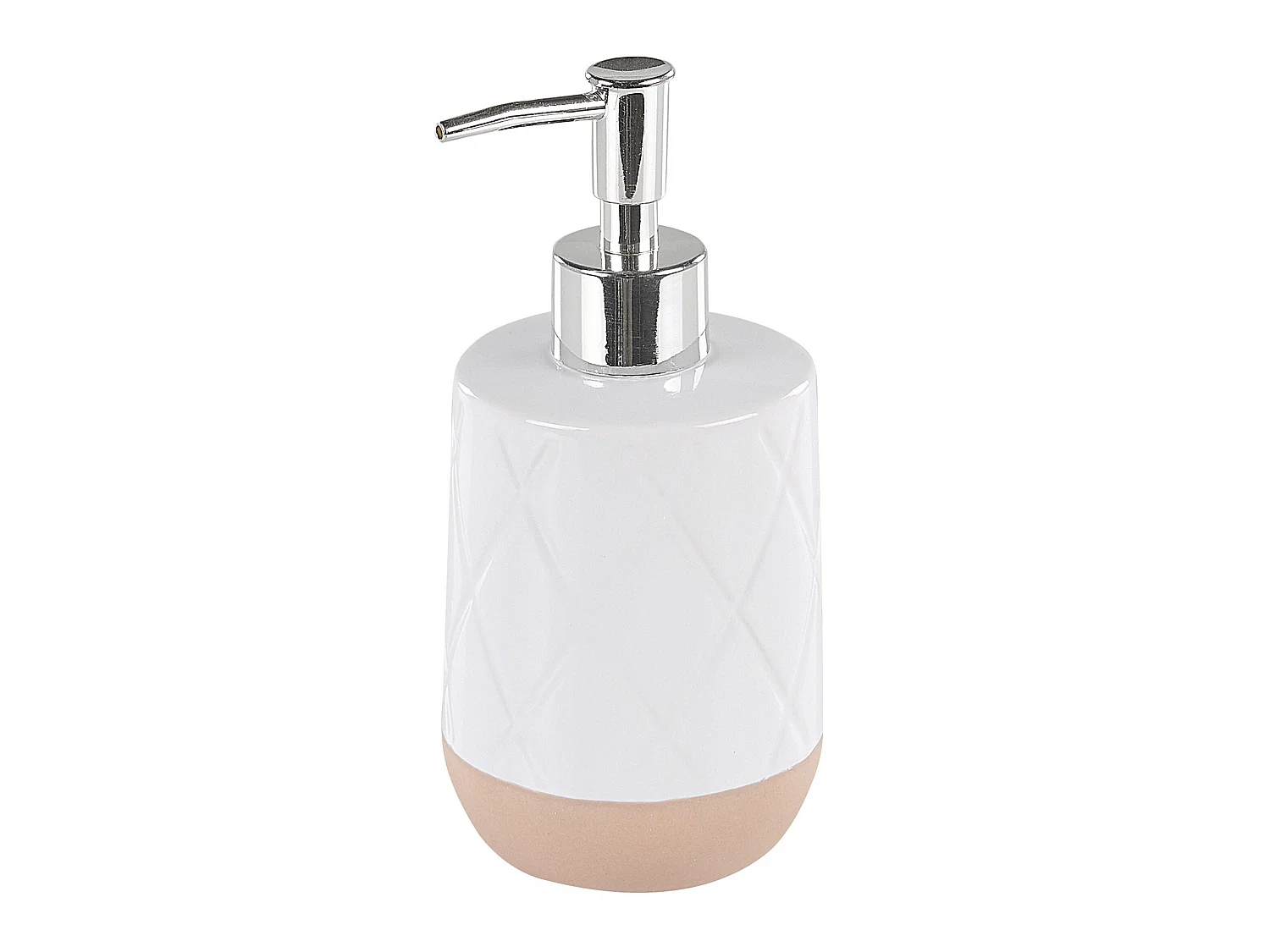 Elegantes Badezimmer-Zubehör 4-teilig aus Keramik in Weiß/Beige Lebu