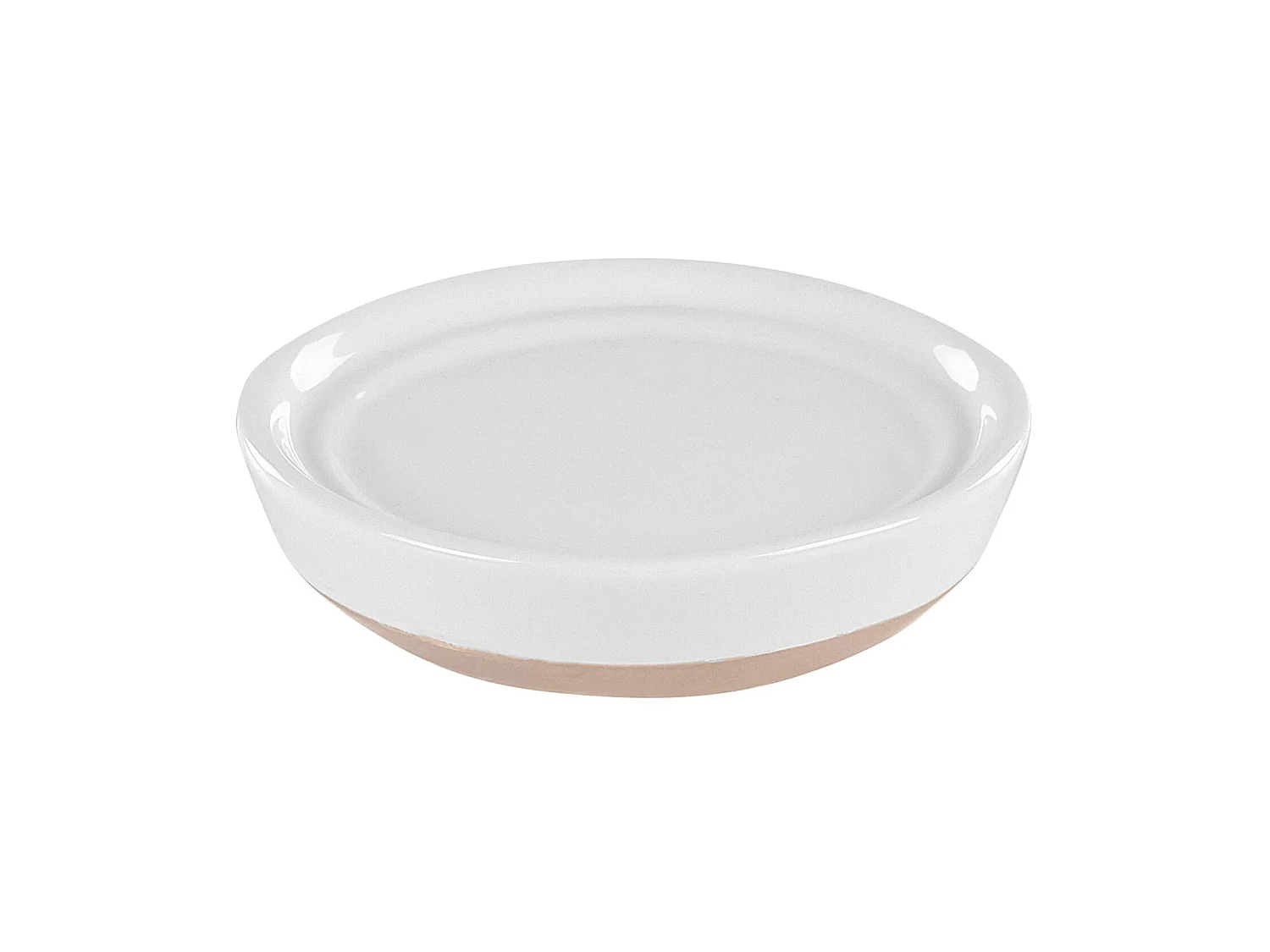 Elegantes Badezimmer-Zubehör 4-teilig aus Keramik in Weiß/Beige Lebu