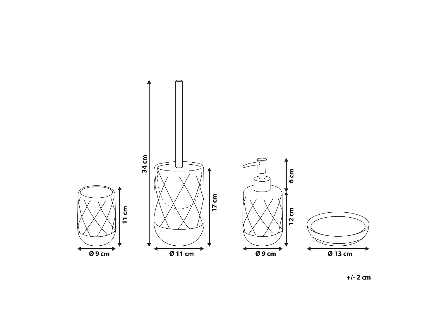Set de 4 accessoires de salle de bain LEBU Céramique Blanc