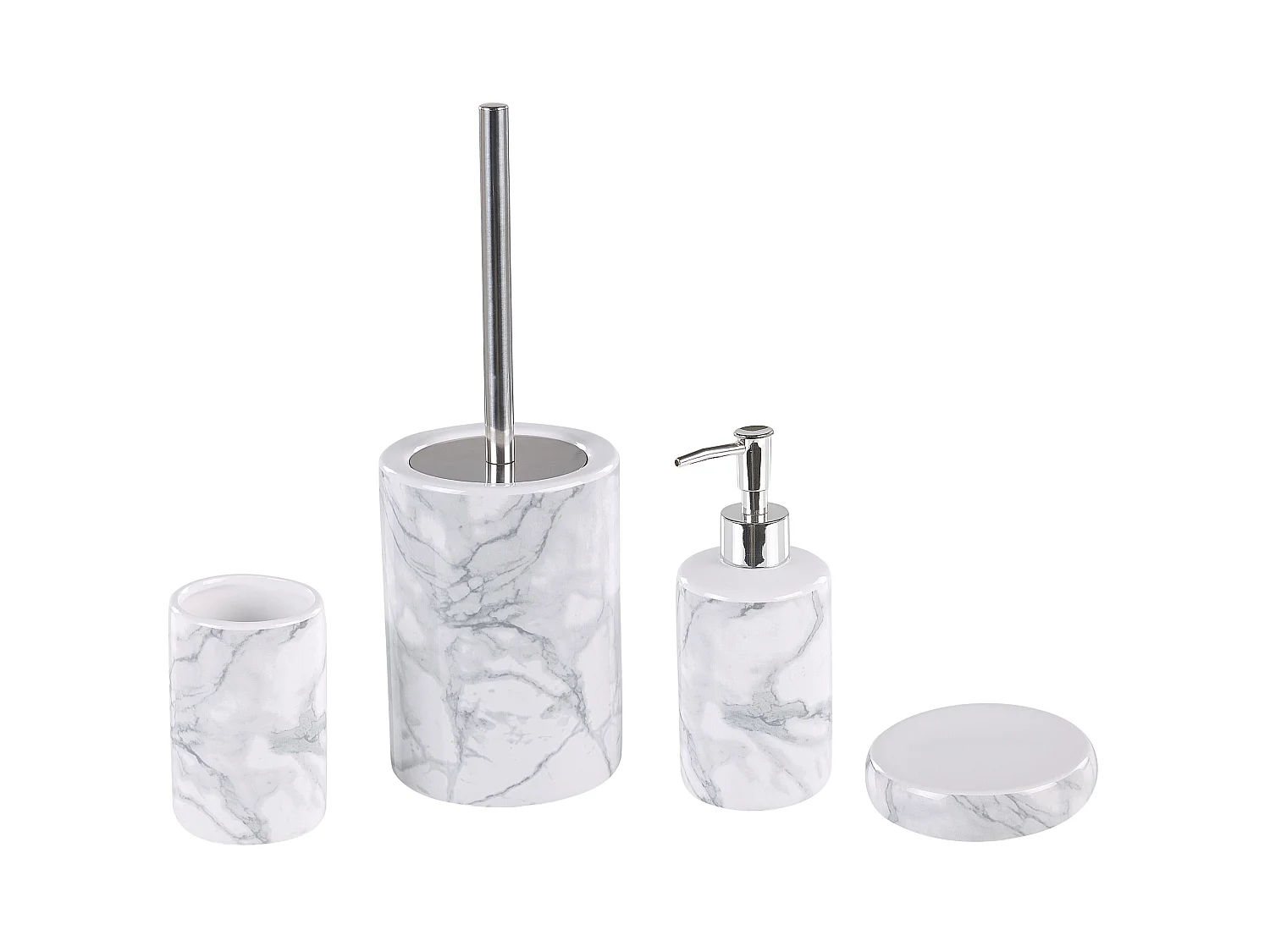 Conjunto de 4 acessórios para a casa de banho ARAUCO Cerâmica Branco