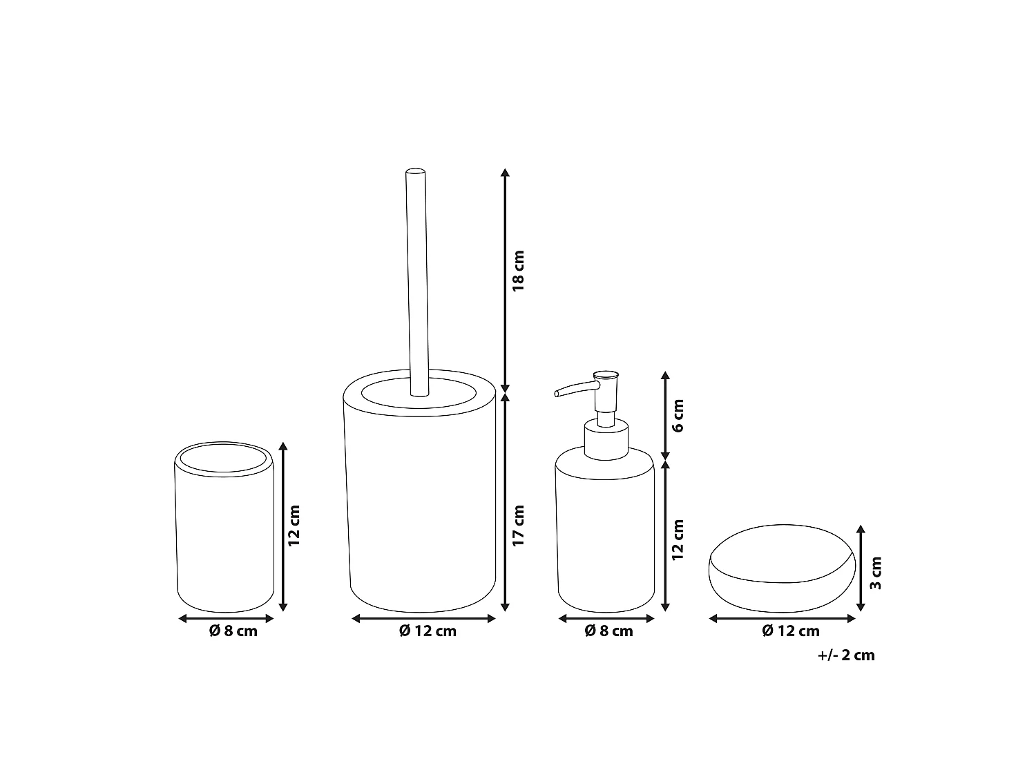 Conjunto de 4 acessórios para a casa de banho ARAUCO Cerâmica Branco