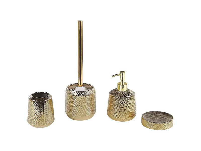 Conjunto de 4 acessórios para a casa de banho PINTO Cerâmica Dourado