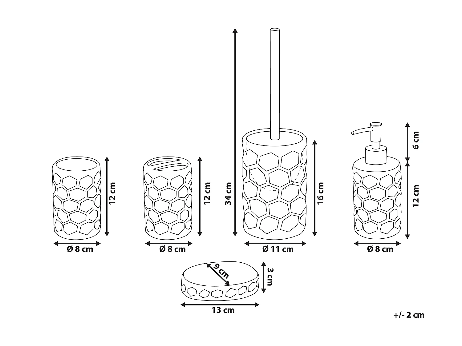 Conjunto de 5 accesorios de baño TIRUA Cerámica Blanco