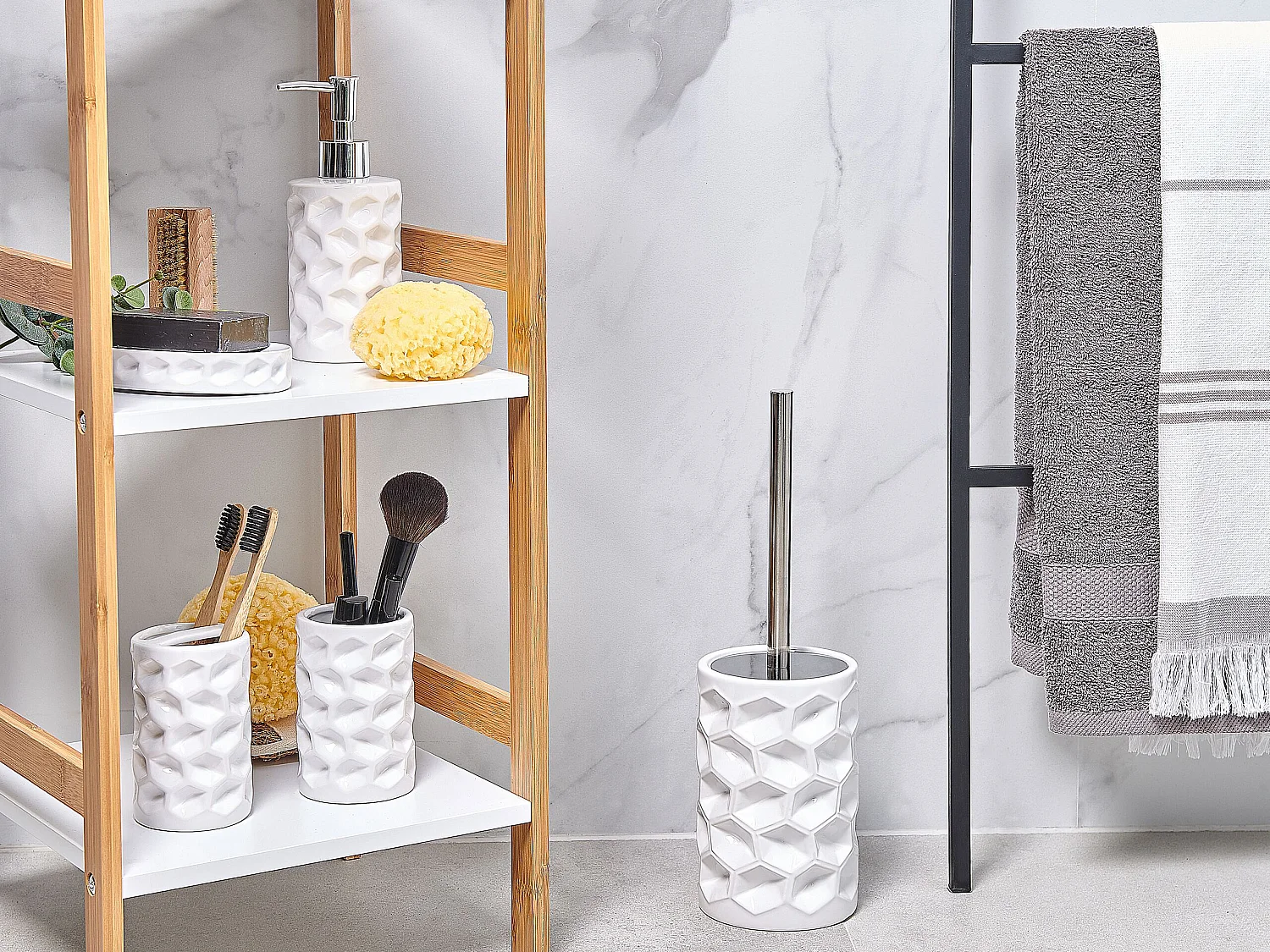Set da 5 accessori per il bagno TIRUA Ceramica Bianco