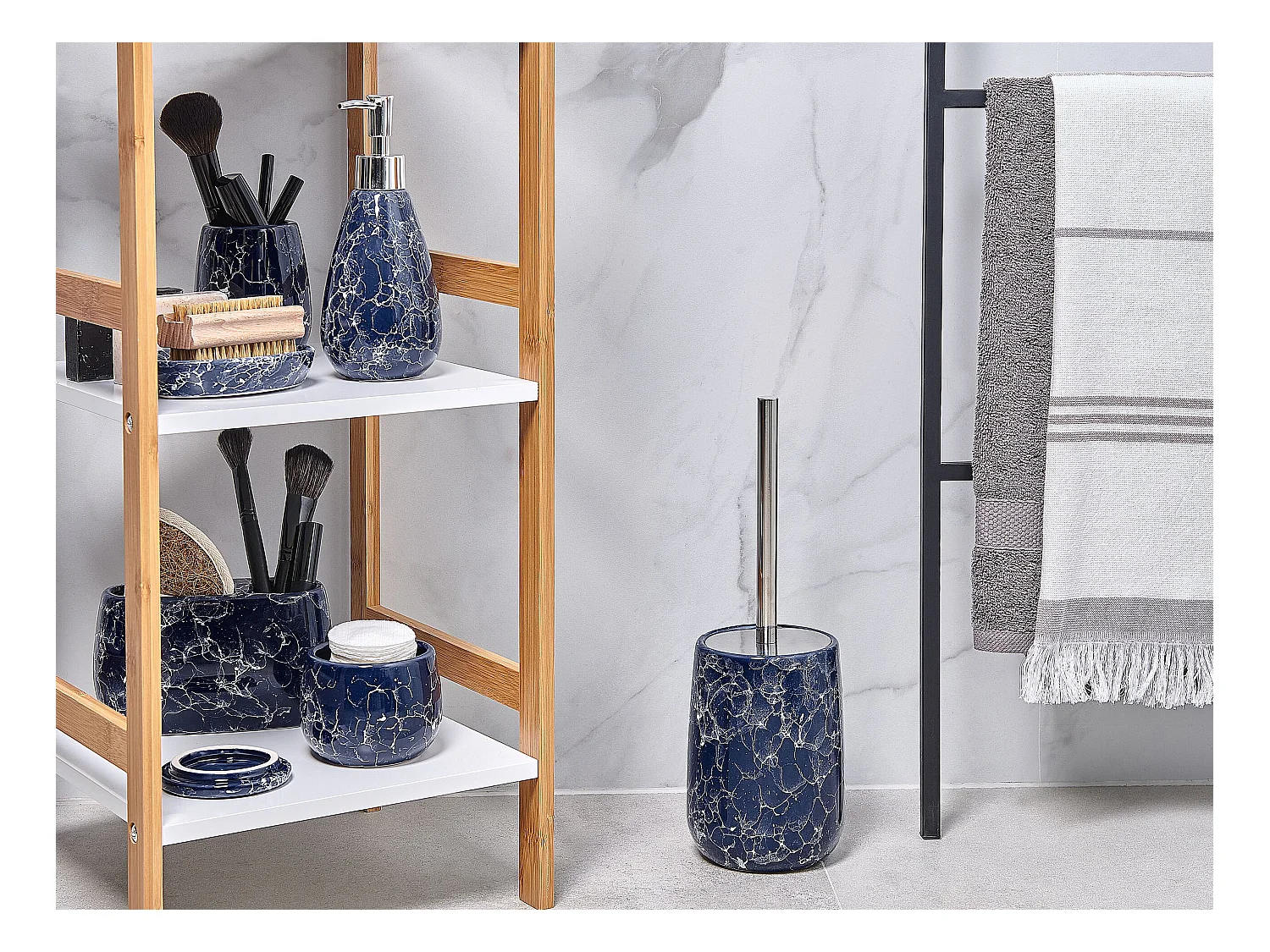 Conjunto de 6 acessórios para a casa de banho ANTUCO Cerâmica Azul