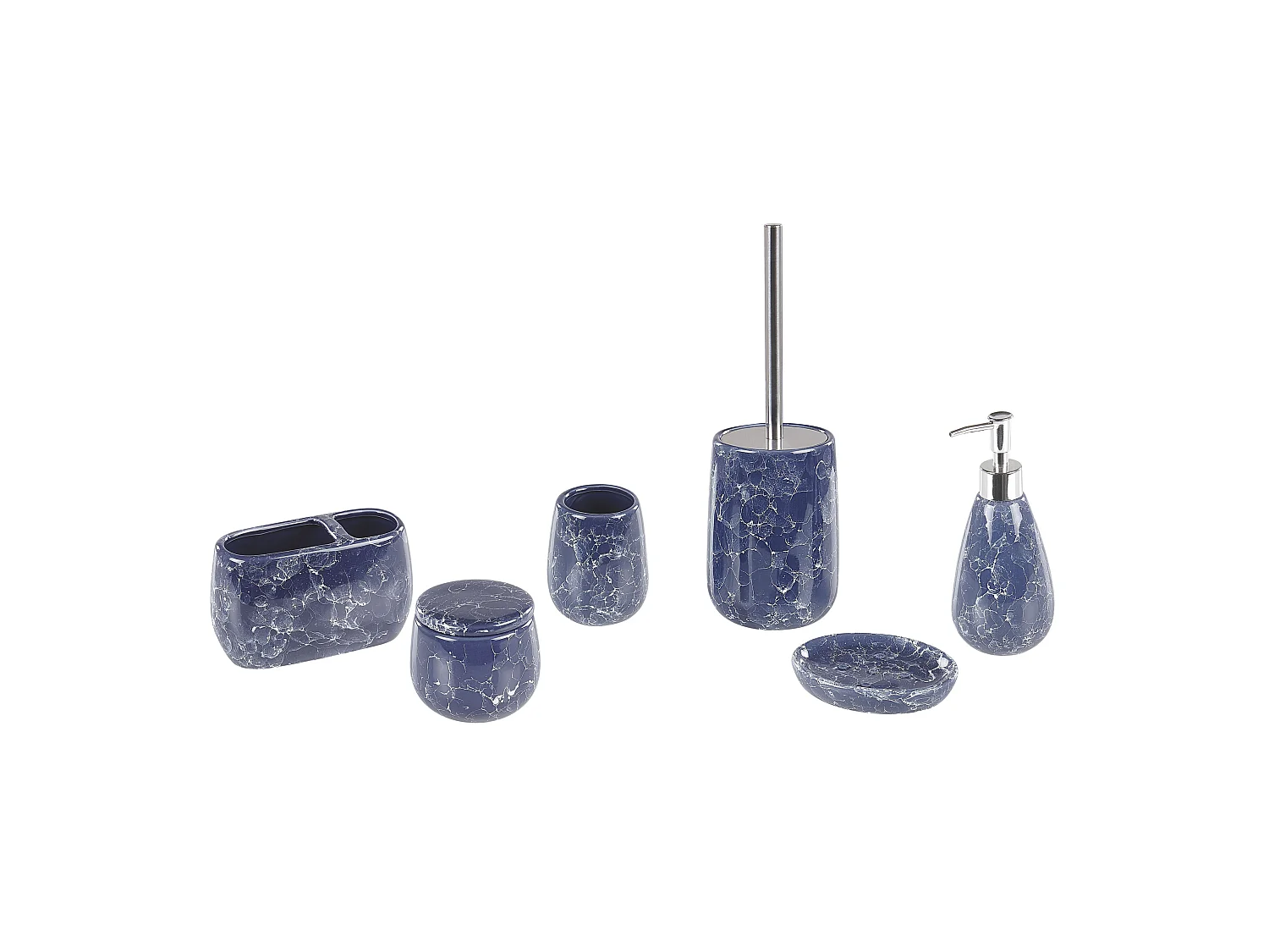 Set de 6 accessoires de salle de bain ANTUCO Céramique Bleu