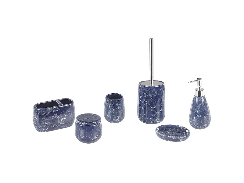 Set de 6 accessoires de salle de bain ANTUCO Céramique Bleu