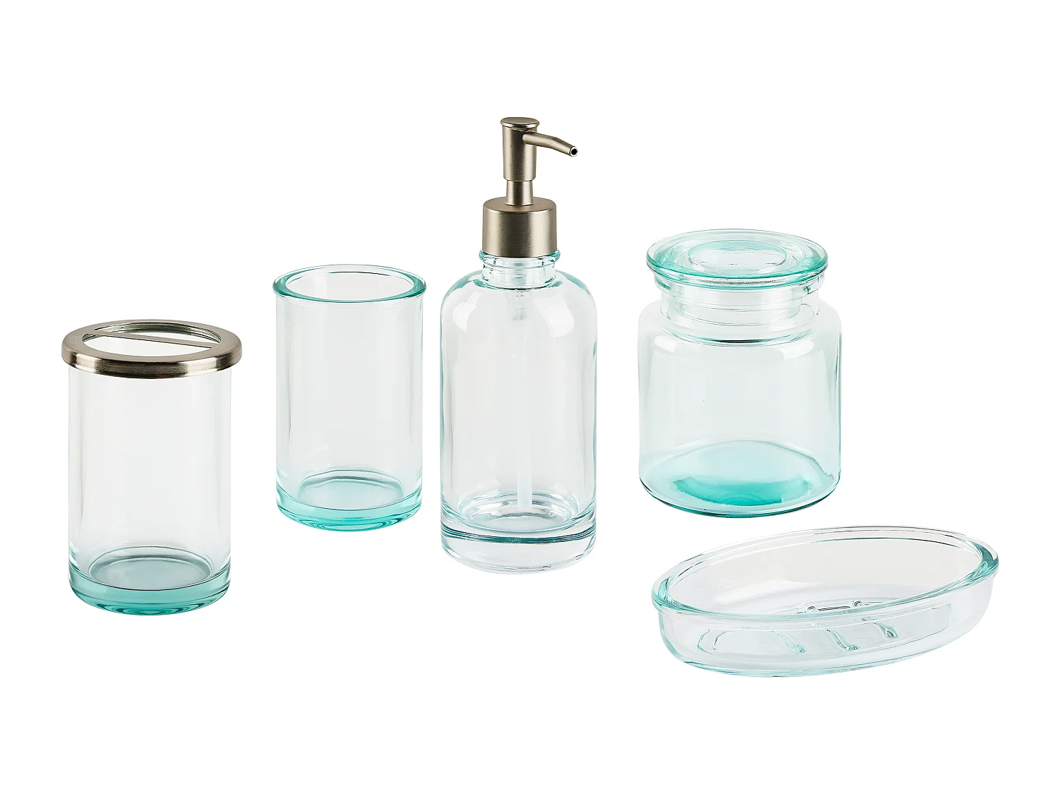 Conjunto de 5 acessórios para a casa de banho AMARGA Vidro Verde