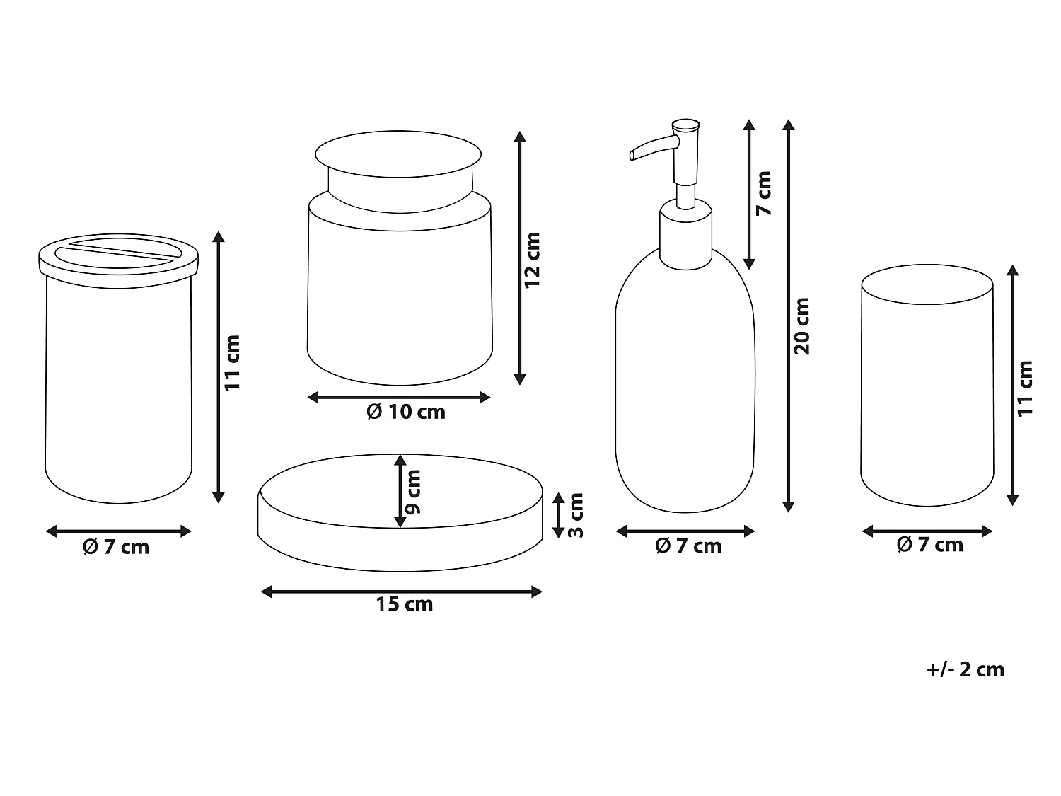 Set da 5 accessori per il bagno AMARGA Vetro Verde