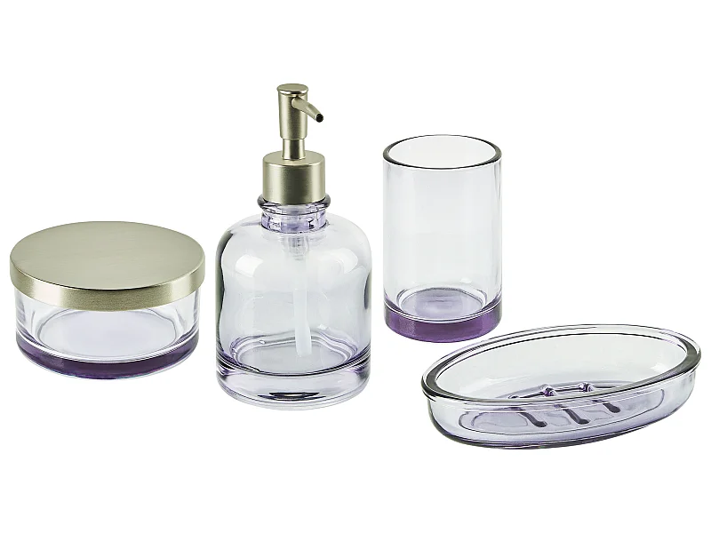 Set de 4 accessoires de salle de bain TELMA Verre Violet