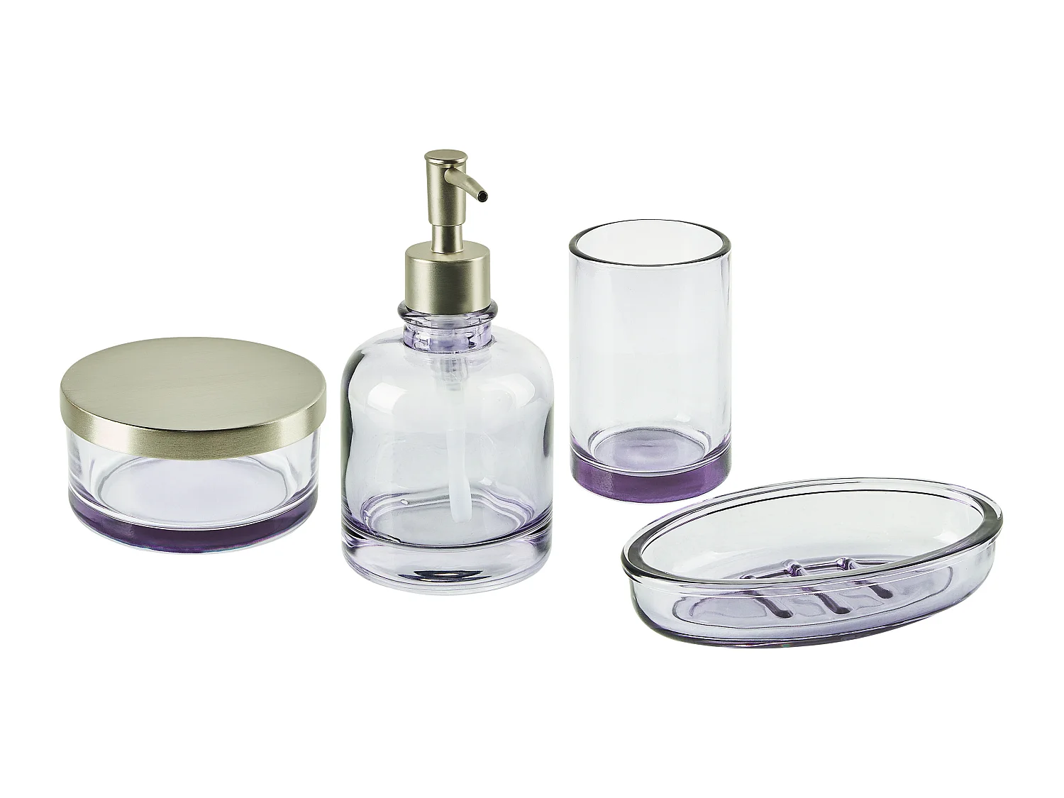 Conjunto de 4 accesorios de baño TELMA Vidrio Violeta