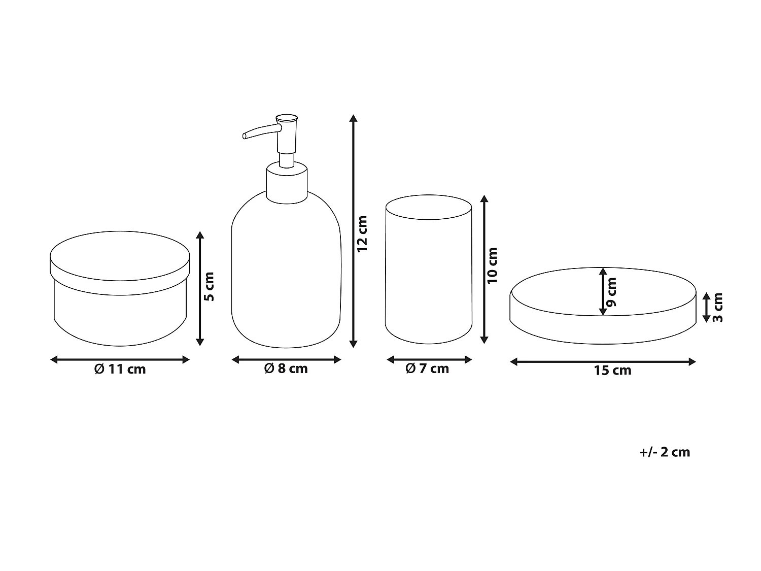 4-delige badkameraccessoireset TELMA Glas Paars