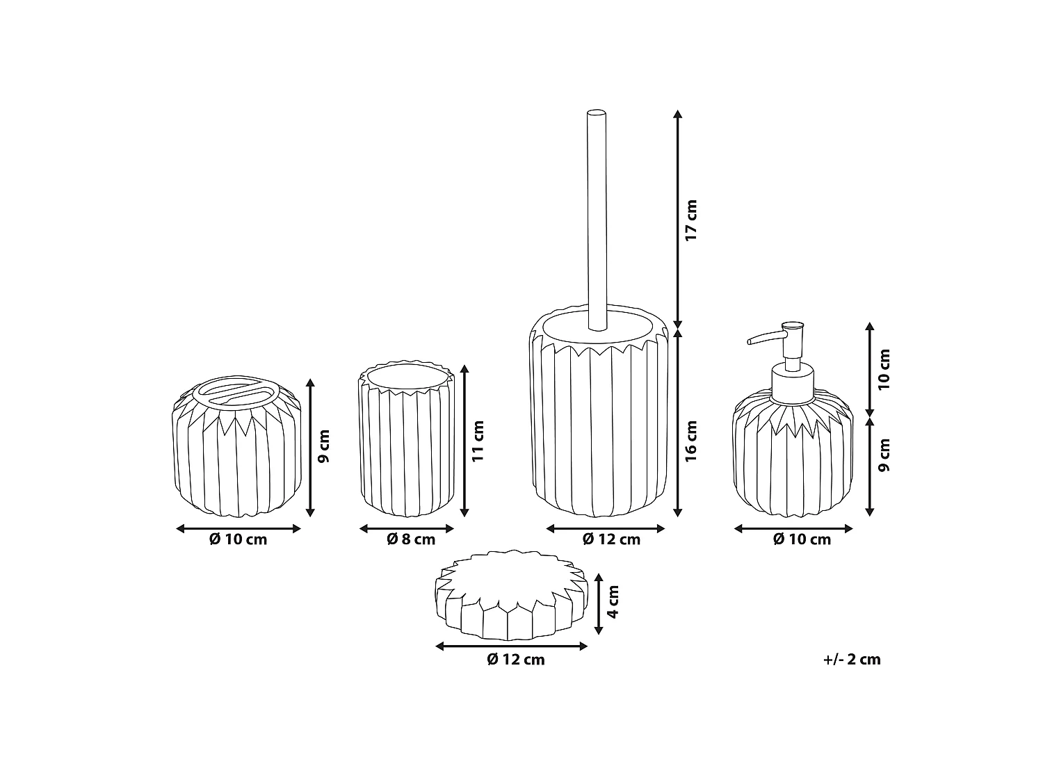 Set de 5 accessoires de salle de bain GORBEA Céramique Bleu