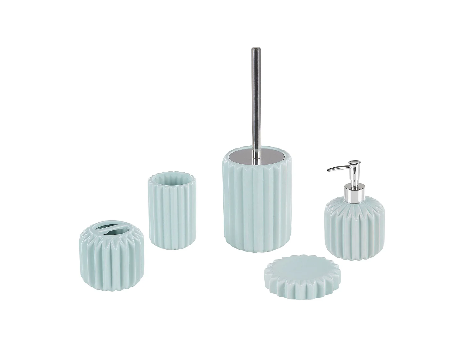 Badaccessoires Set 5-teilig GORBEA Keramik Blau