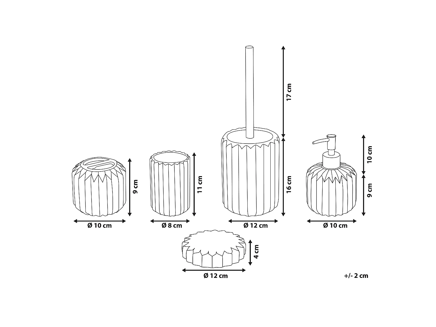 Badaccessoires Set 5-teilig GORBEA Keramik Blau