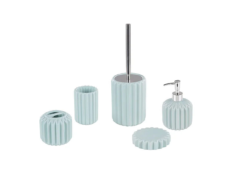 Badaccessoires Set 5-teilig GORBEA Keramik Blau