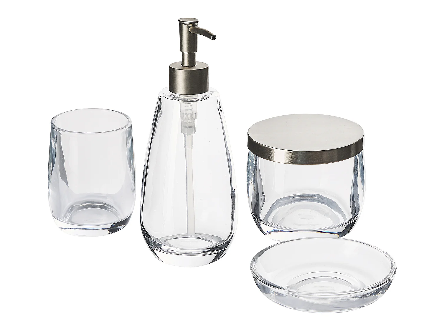 Set de 4 accessoires de salle de bain SONORA Verre Transparent