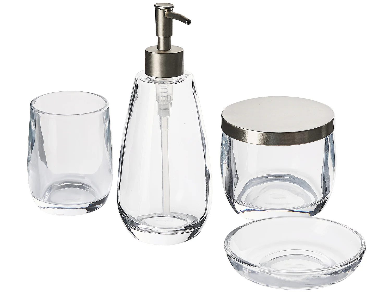 Set de 4 accessoires de salle de bain SONORA Verre Transparent