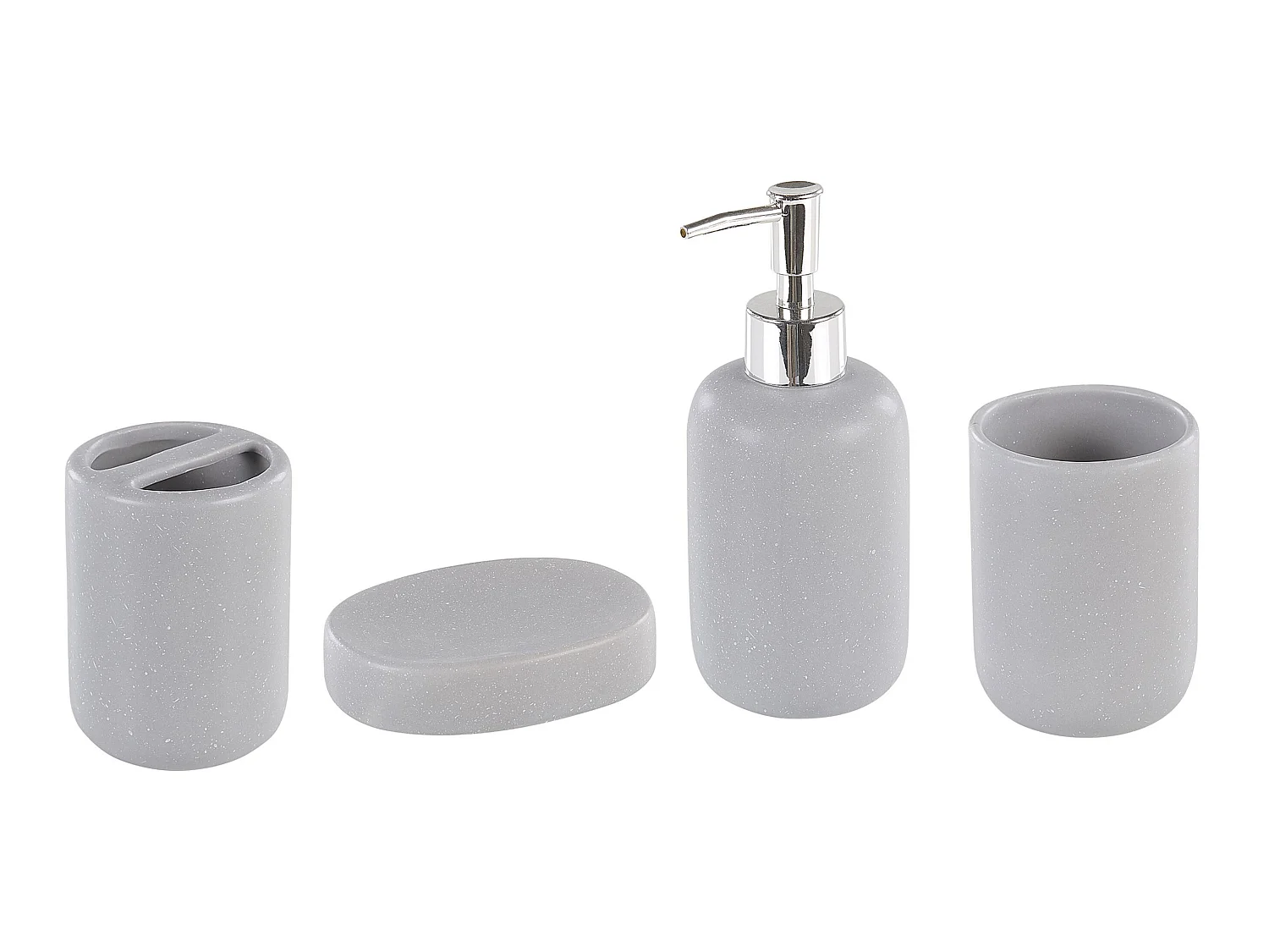 Set de 4 accessoires de salle de bain RENGO Céramique Gris