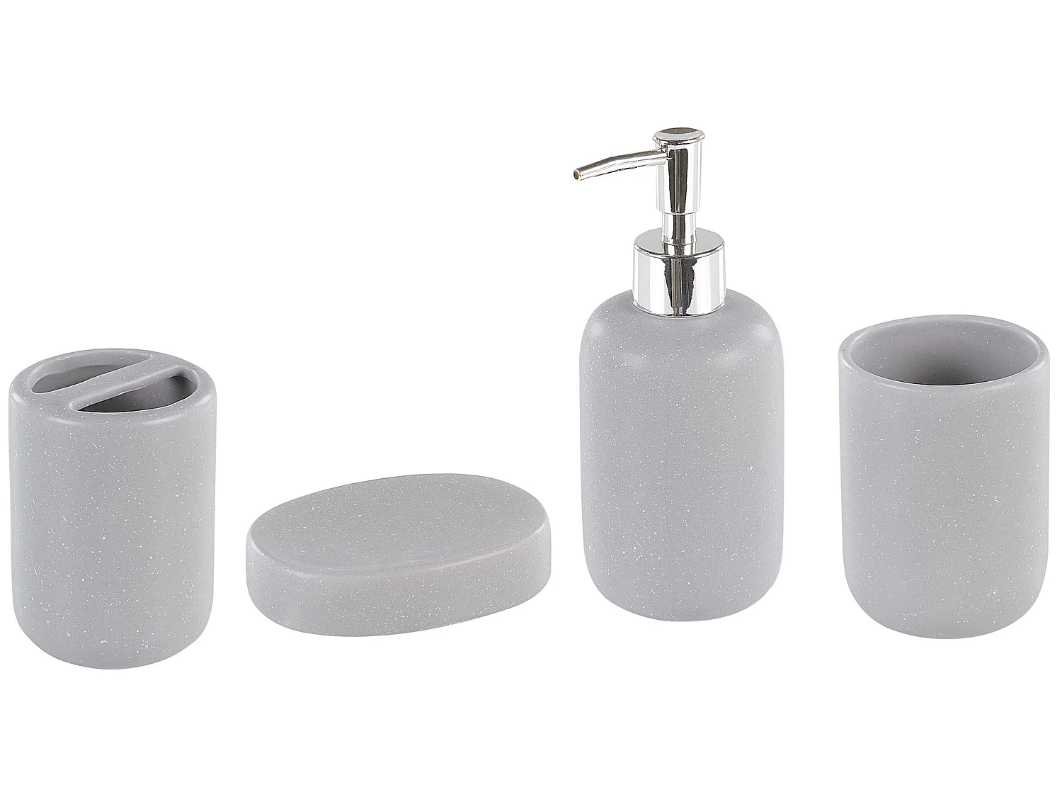 Set da 4 accessori per il bagno RENGO Ceramica Grigio