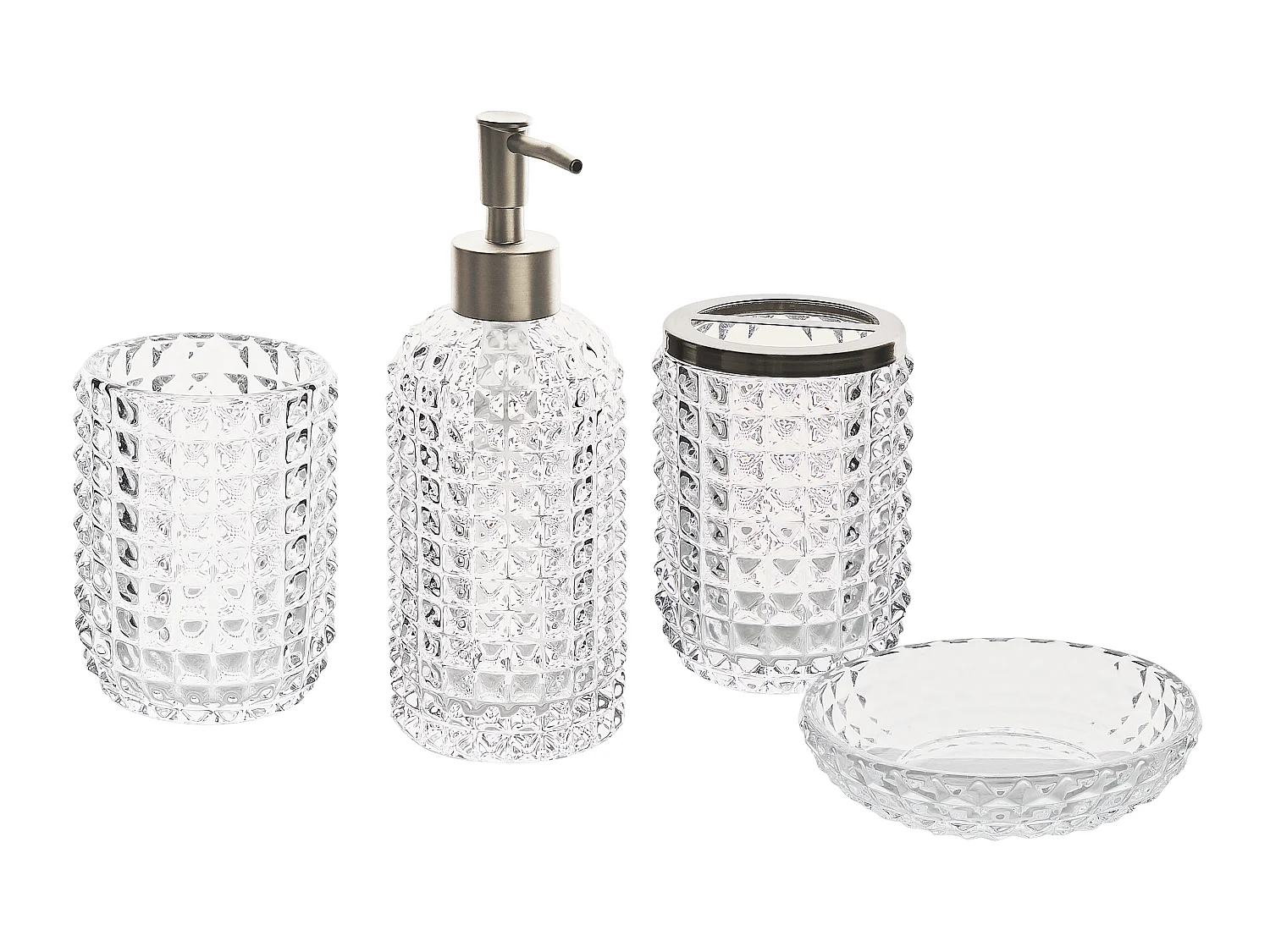 Set de 4 accessoires de salle de bain TAPIA Verre Transparent
