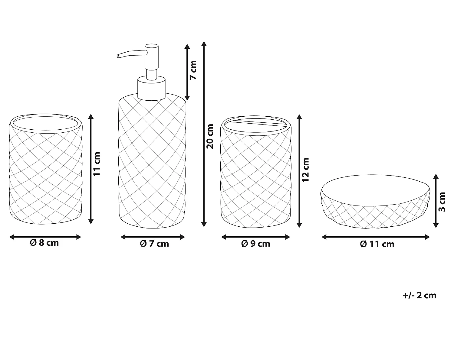 Set da 4 accessori per il bagno TAPIA Vetro Trasparente