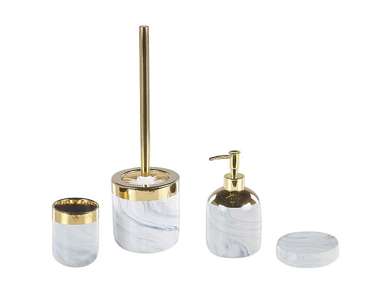 Set da 4 accessori per il bagno HUNCAL Ceramica Bianco