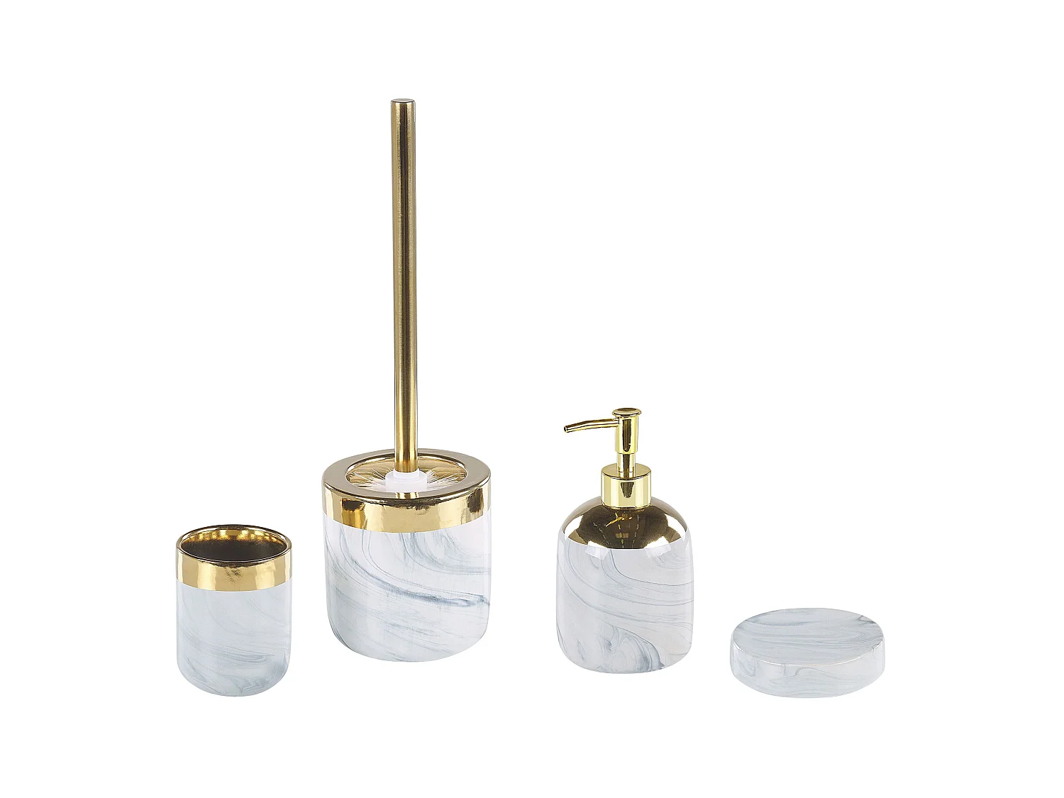 Set de 4 accessoires de salle de bain HUNCAL Céramique Blanc