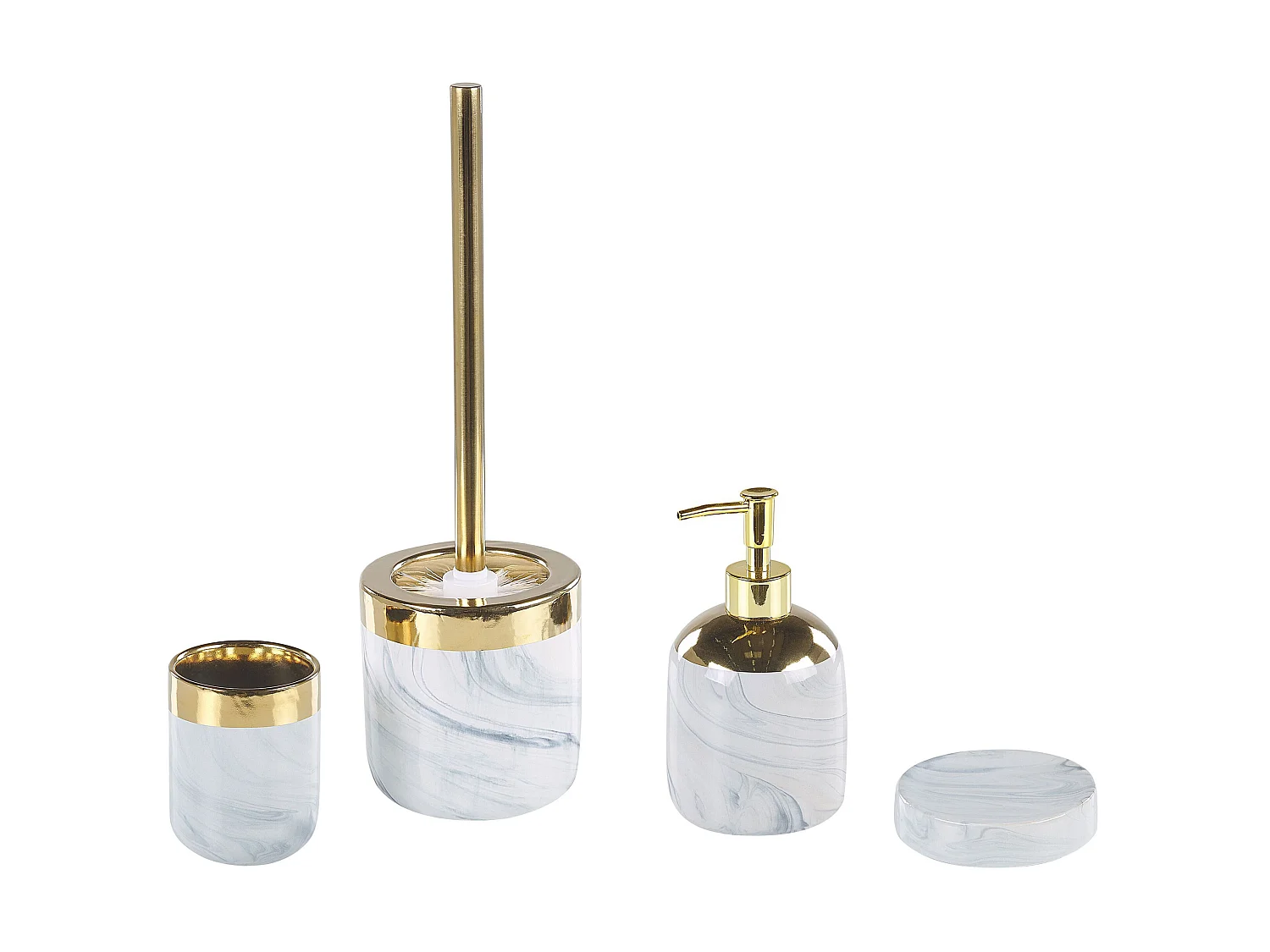 Set de 4 accessoires de salle de bain HUNCAL Céramique Blanc