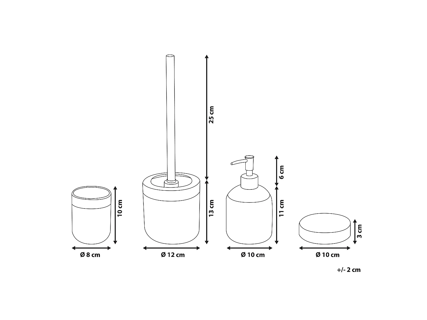 Set de 4 accessoires de salle de bain HUNCAL Céramique Blanc
