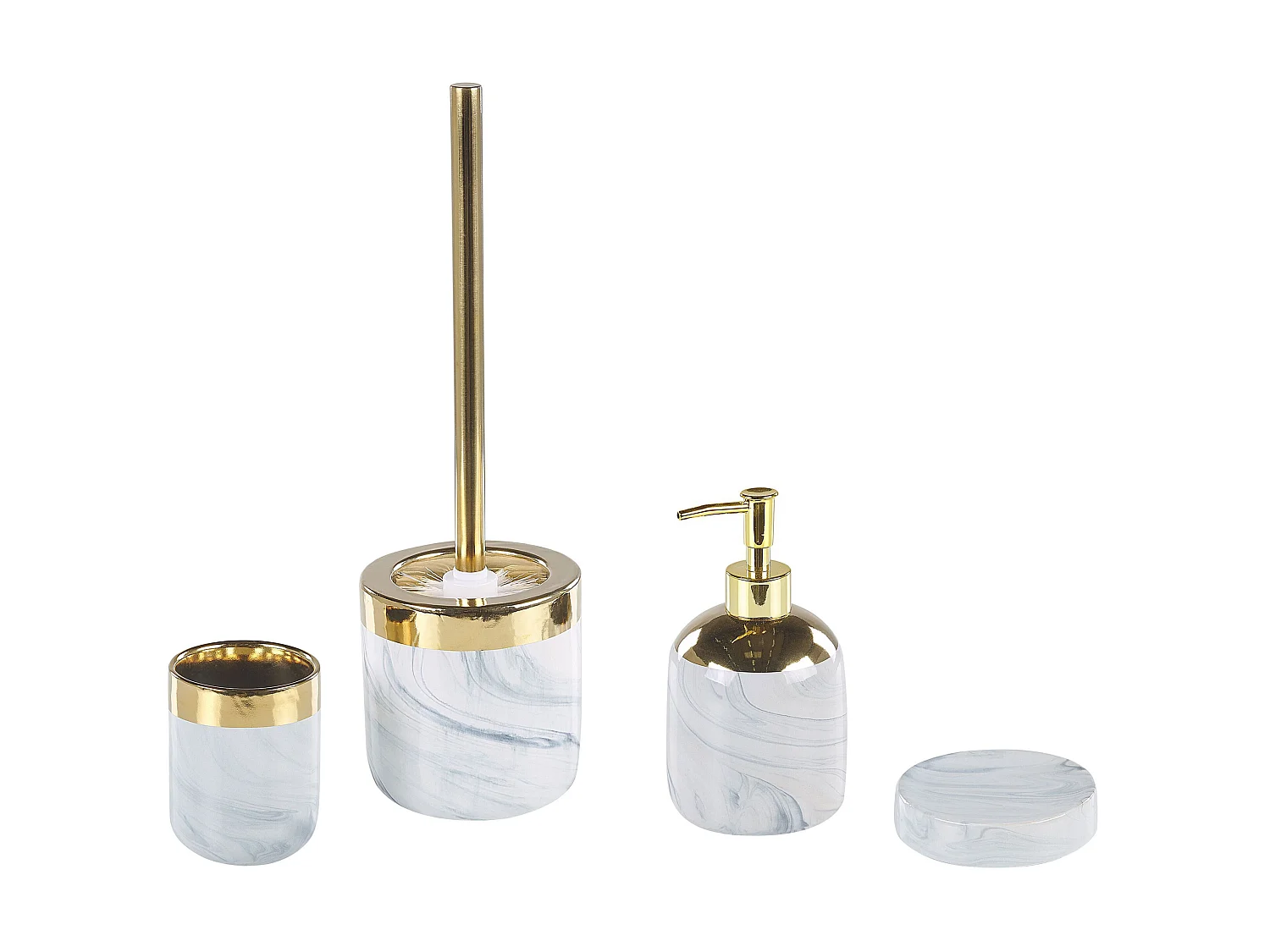 Set de 4 accessoires de salle de bain HUNCAL Céramique Blanc