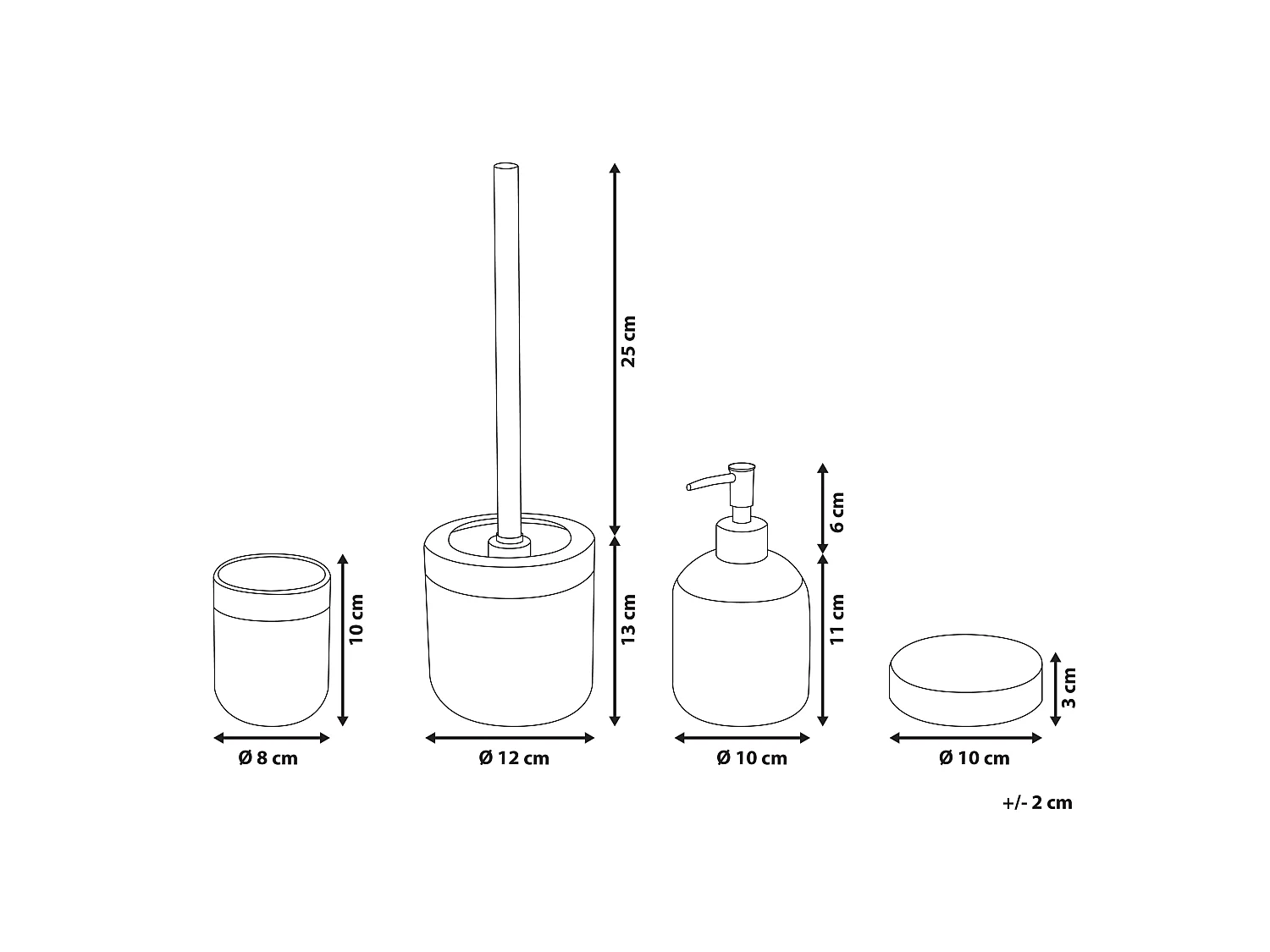 Set de 4 accessoires de salle de bain HUNCAL Céramique Blanc