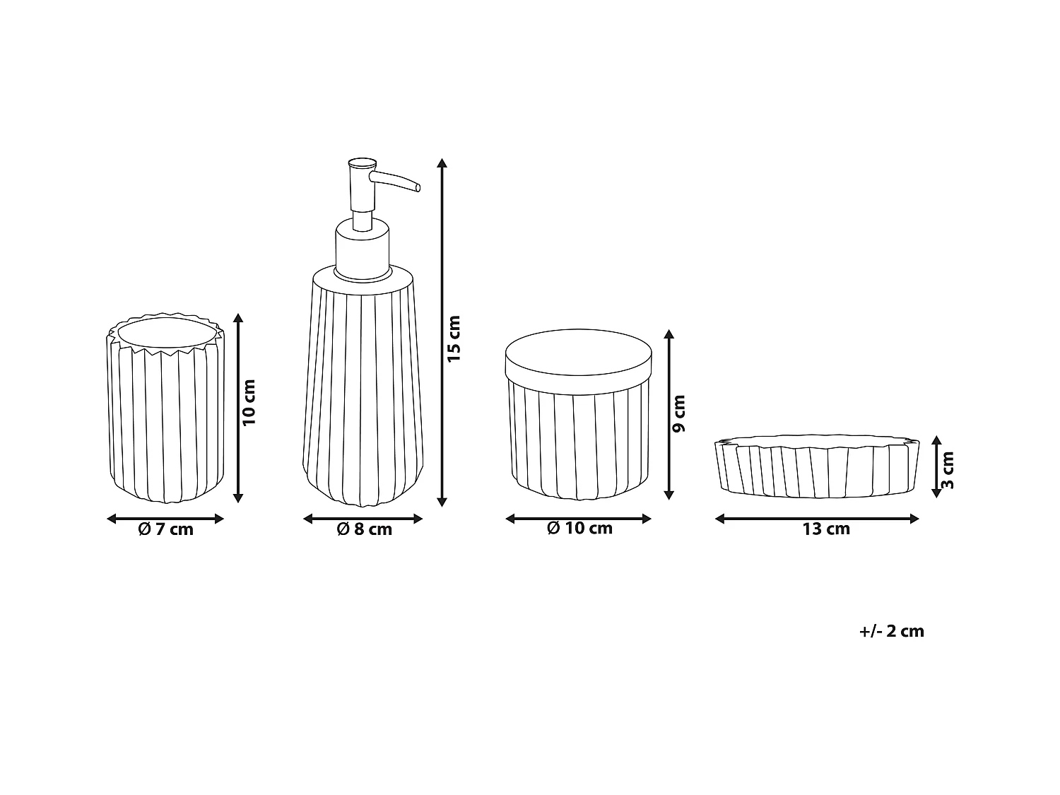 4-delige badkameraccessoireset CARDENA Glas Roze