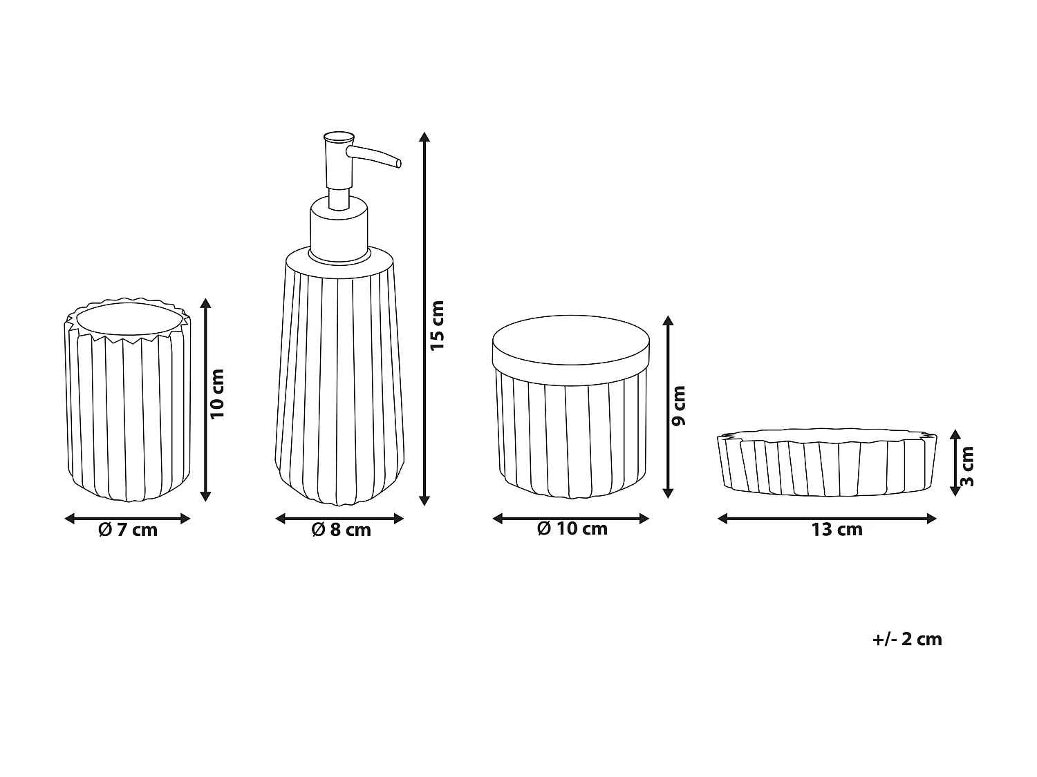 Set de 4 accessoires de salle de bain CARDENA Verre Rose