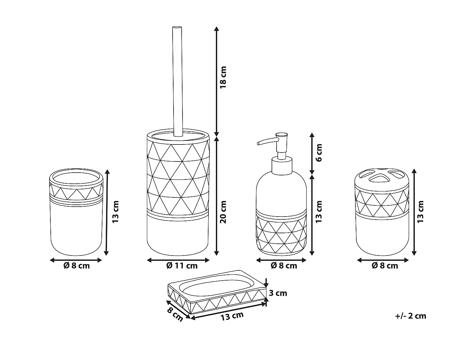 Conjunto de 5 accesorios de baño LANCO Cerámica Negro