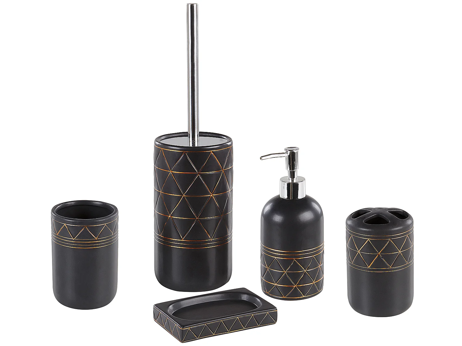 Set da 5 accessori per il bagno LANCO Ceramica Nero