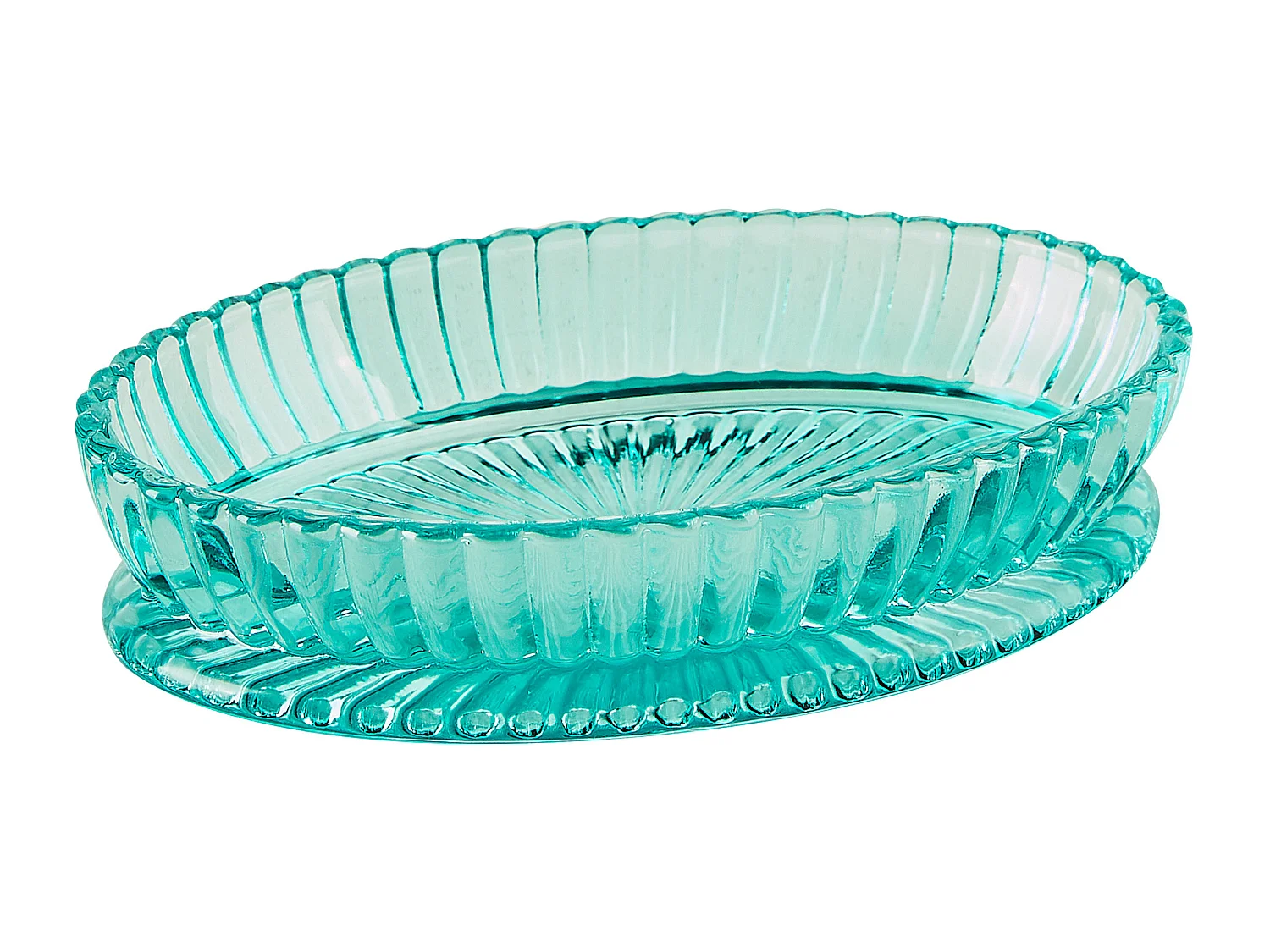 4-delige badkameraccessoireset TECATE Glas Blauw